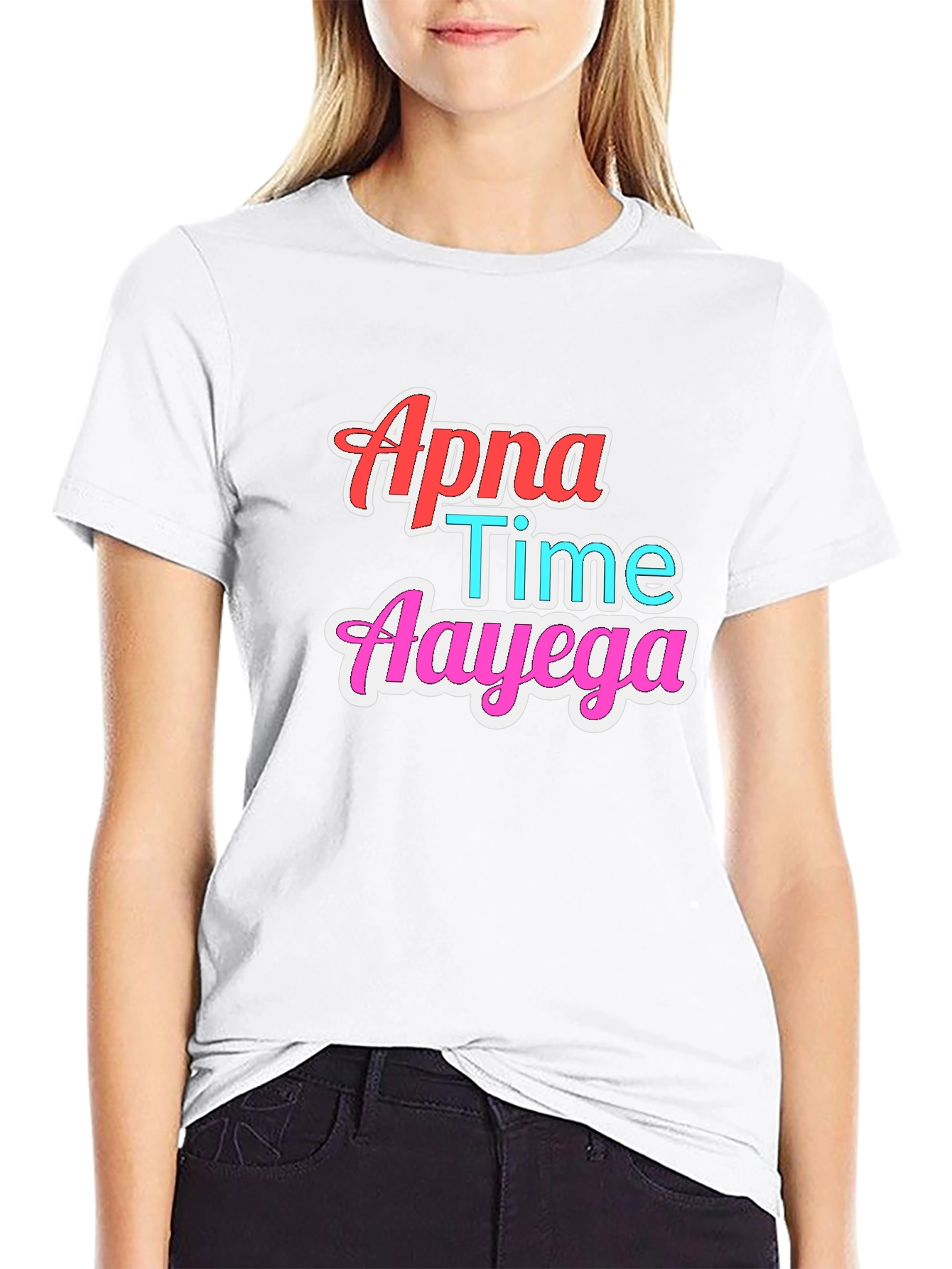 Black Apna Time Aayega Graphic T-Shirt view 9