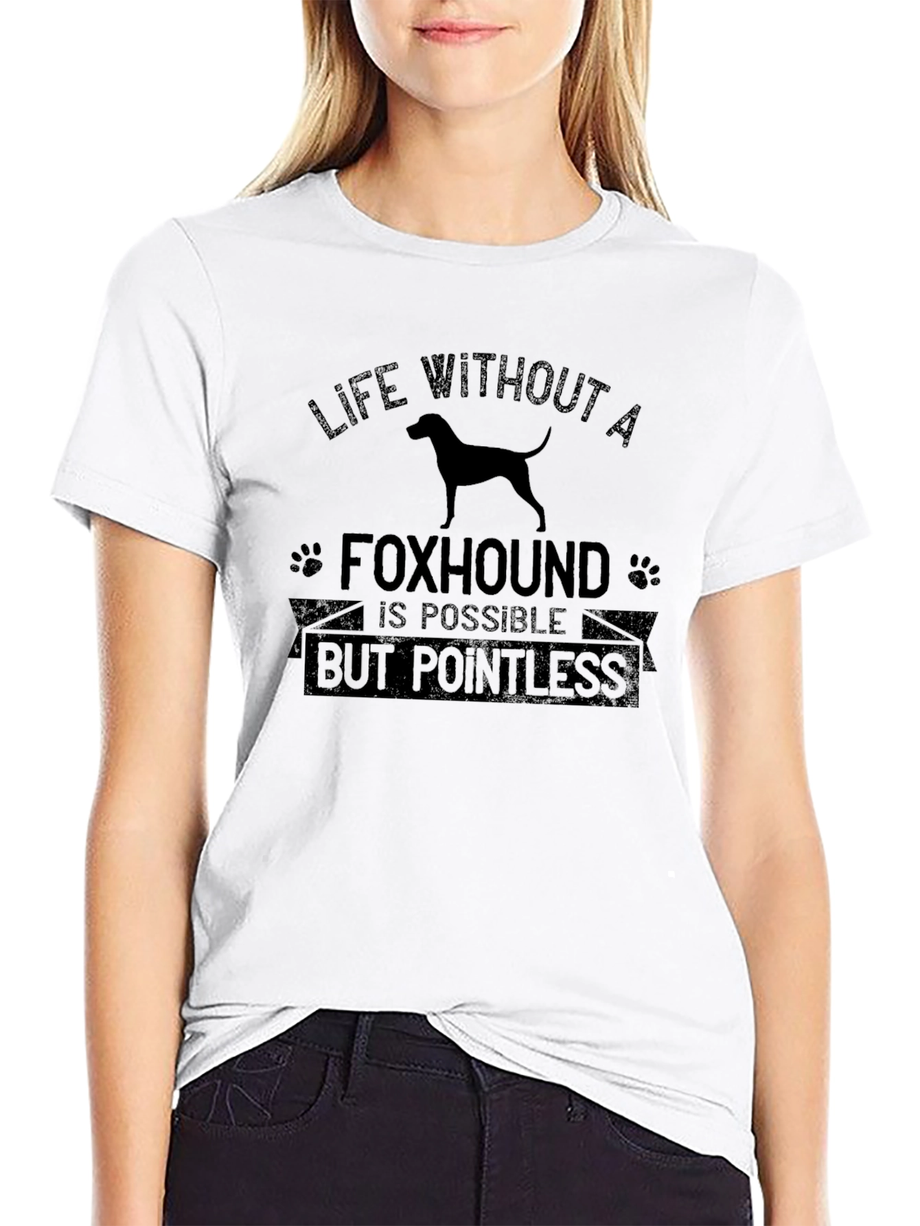 Black Life Without A Foxhound T-Shirt - Pointless Tee view 9