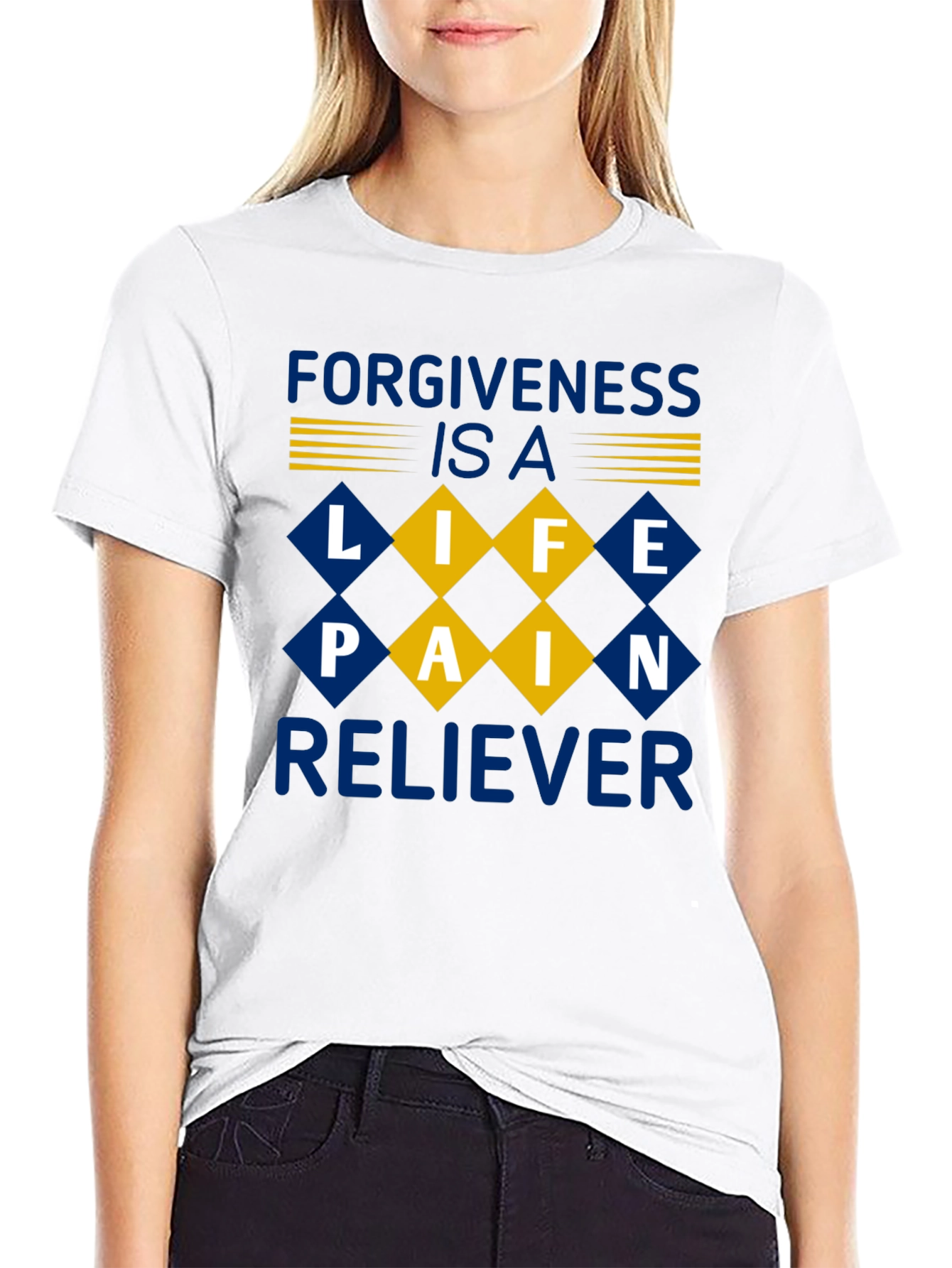 Black Forgiveness Pain Reliever Black T-Shirt view 9