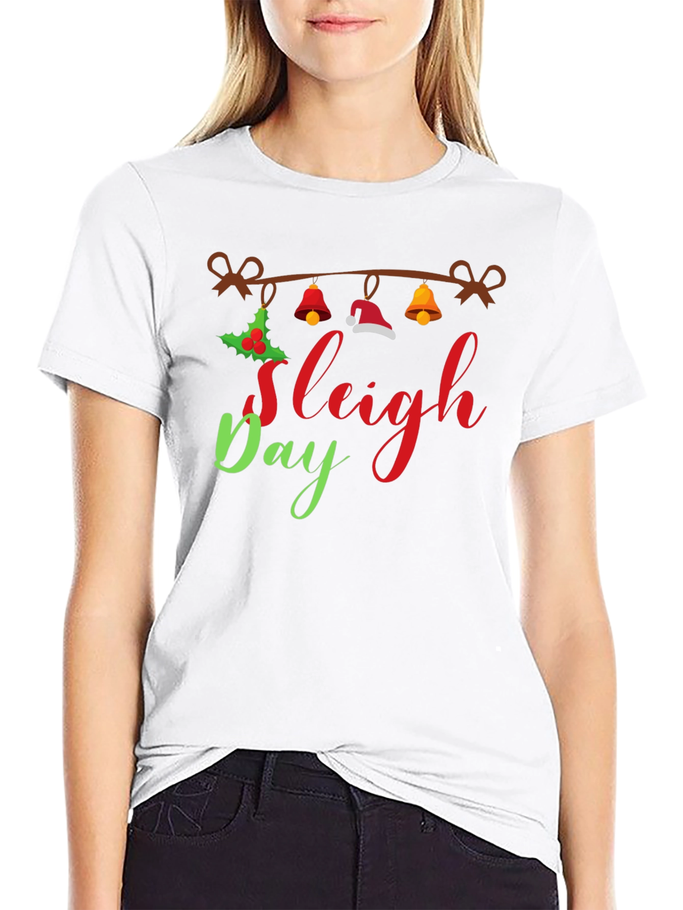 Black Sleigh Day Holiday T-Shirt view 9