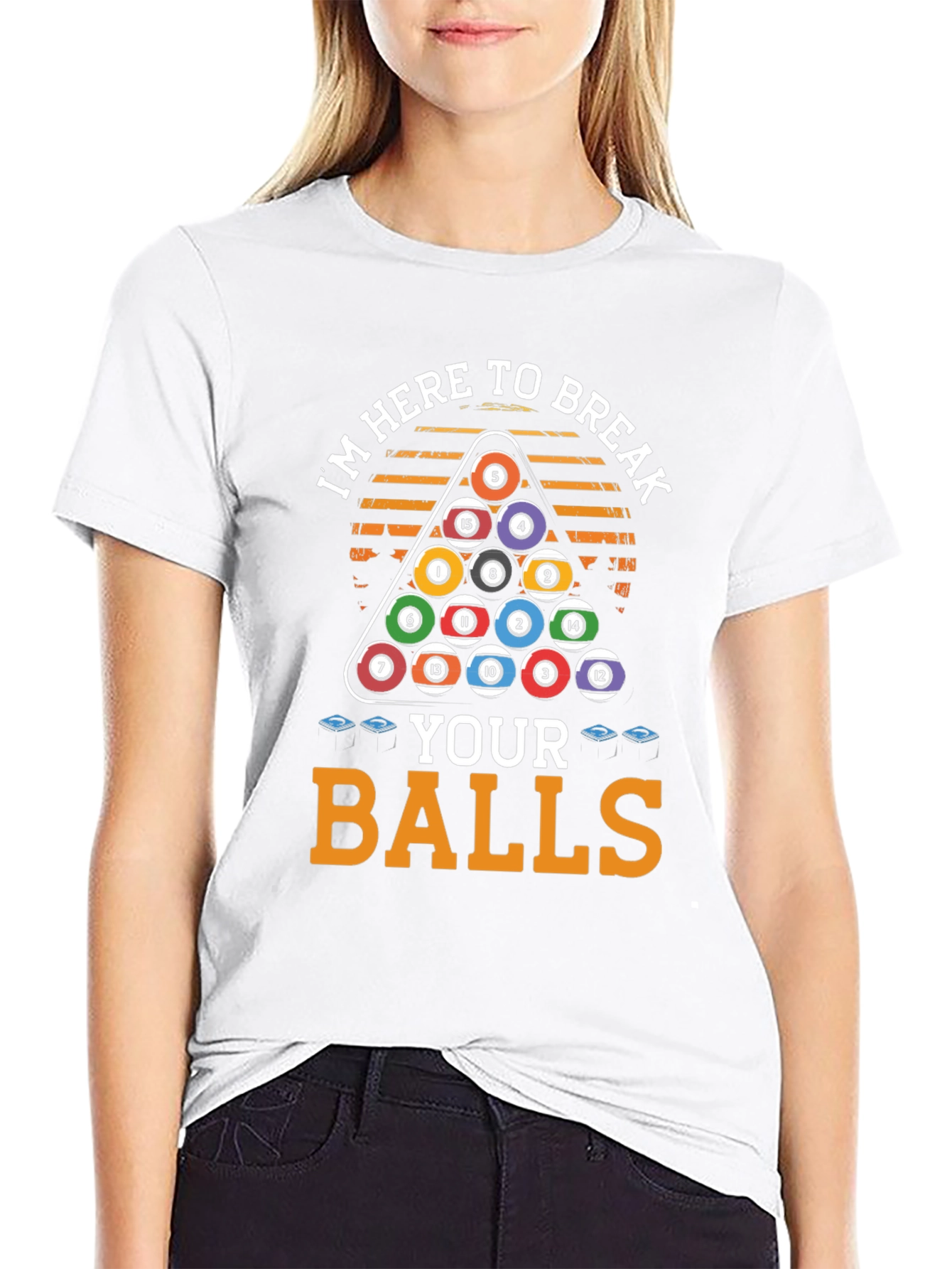 Black I'm Here to Break Your Balls T-Shirt view 9
