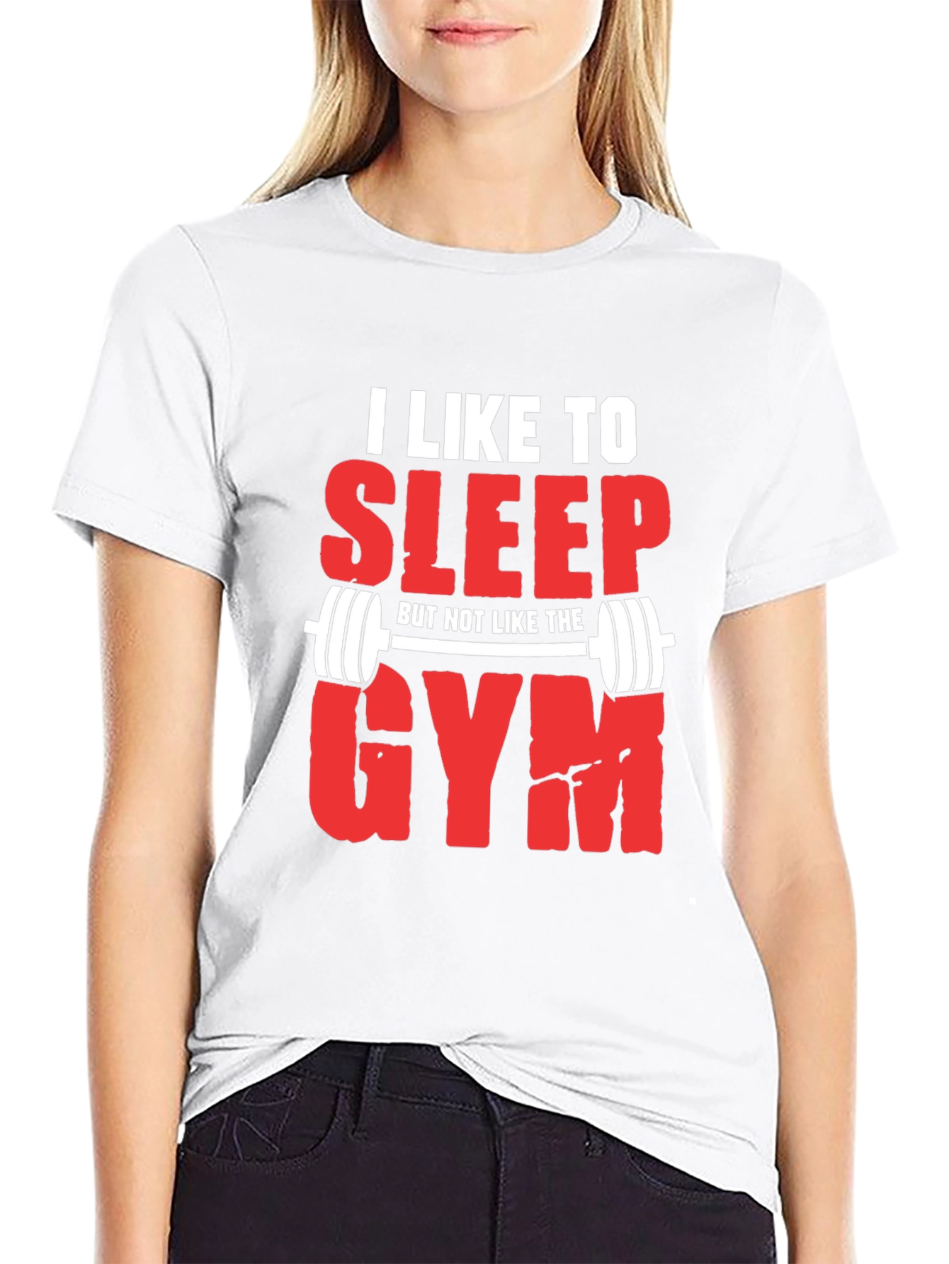 Black Funny Gym Hater T-Shirt: I Like to Sleep view 9