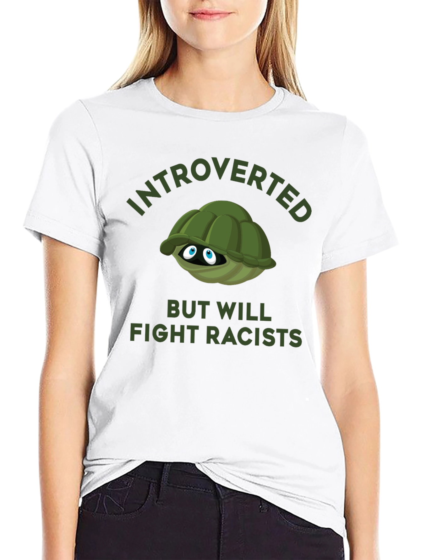 Black Introverted Turtle T-Shirt view 9