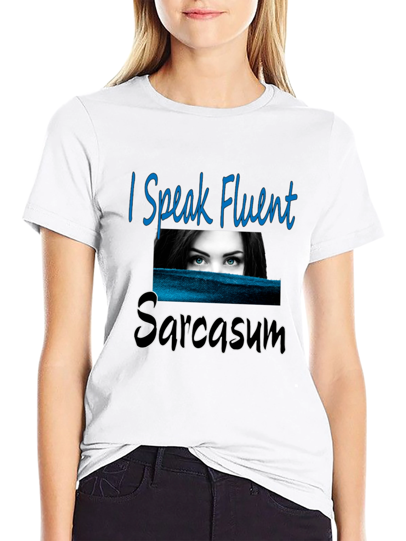Black Fluent Sarcasm Graphic Tee - Unisex Black T-Shirt view 9