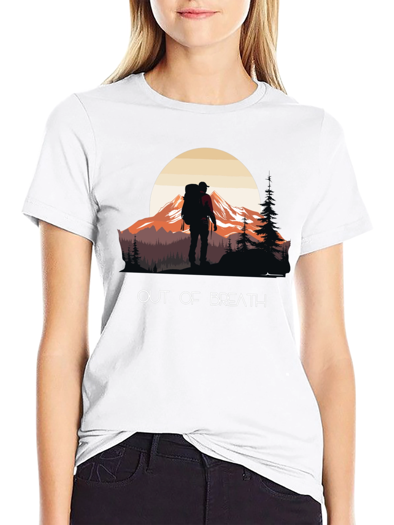 Black Out of Breath Hiking T-Shirt - Mountain Adventure view 9