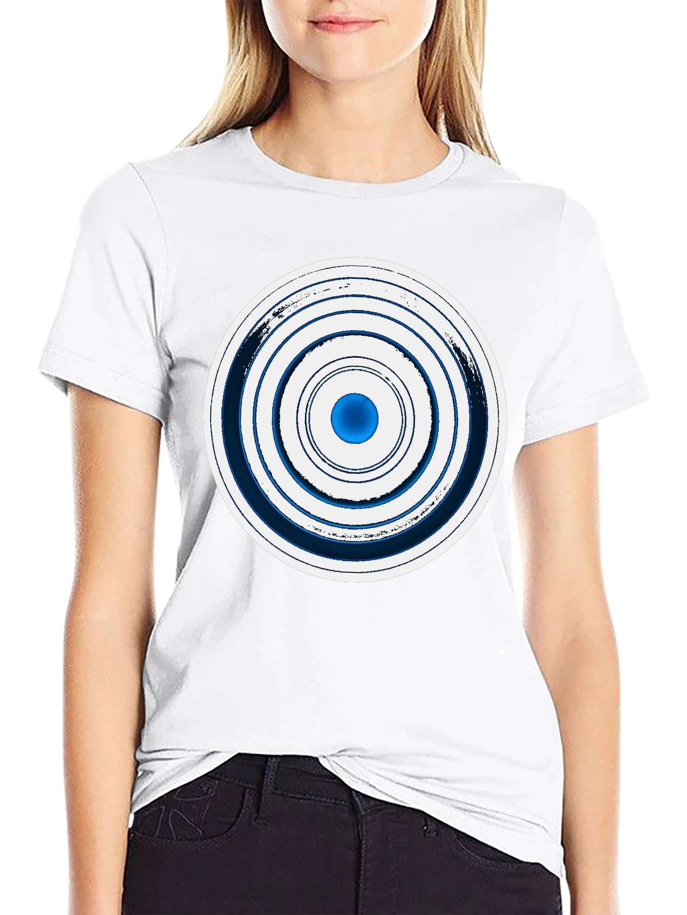 Geometric Circle Graphic Tee - Stylish Men's Black T-Shirt - 9