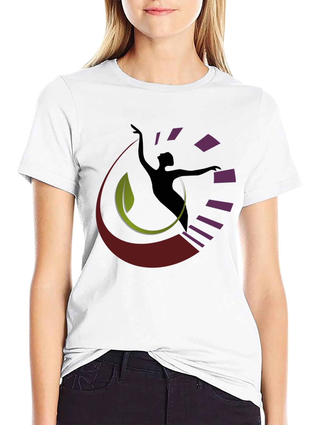 Black Abstract Dancer Graphic Black T-Shirt view 9