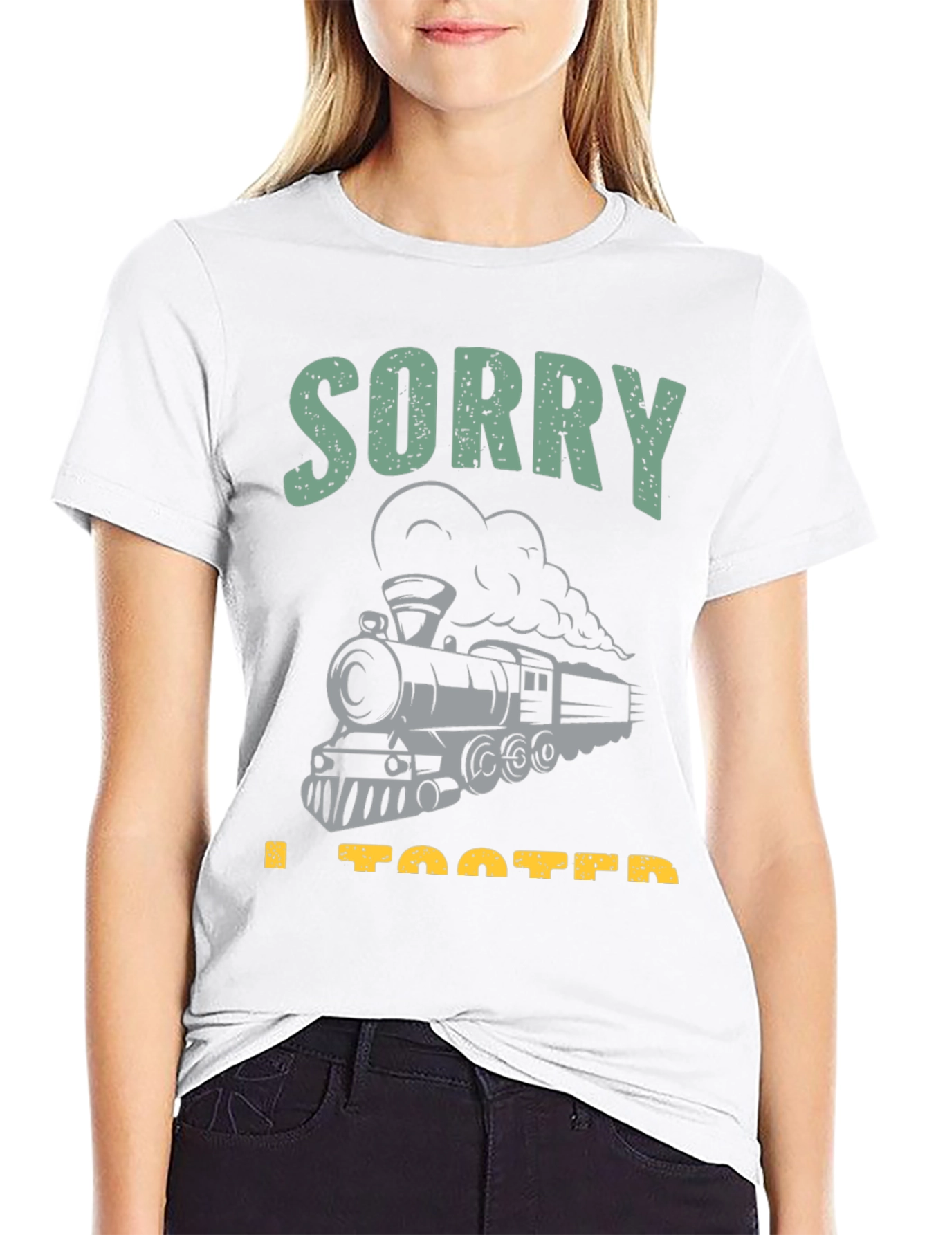Black Sorry I Tooted Train T-Shirt - Steam Engine Humor view 9