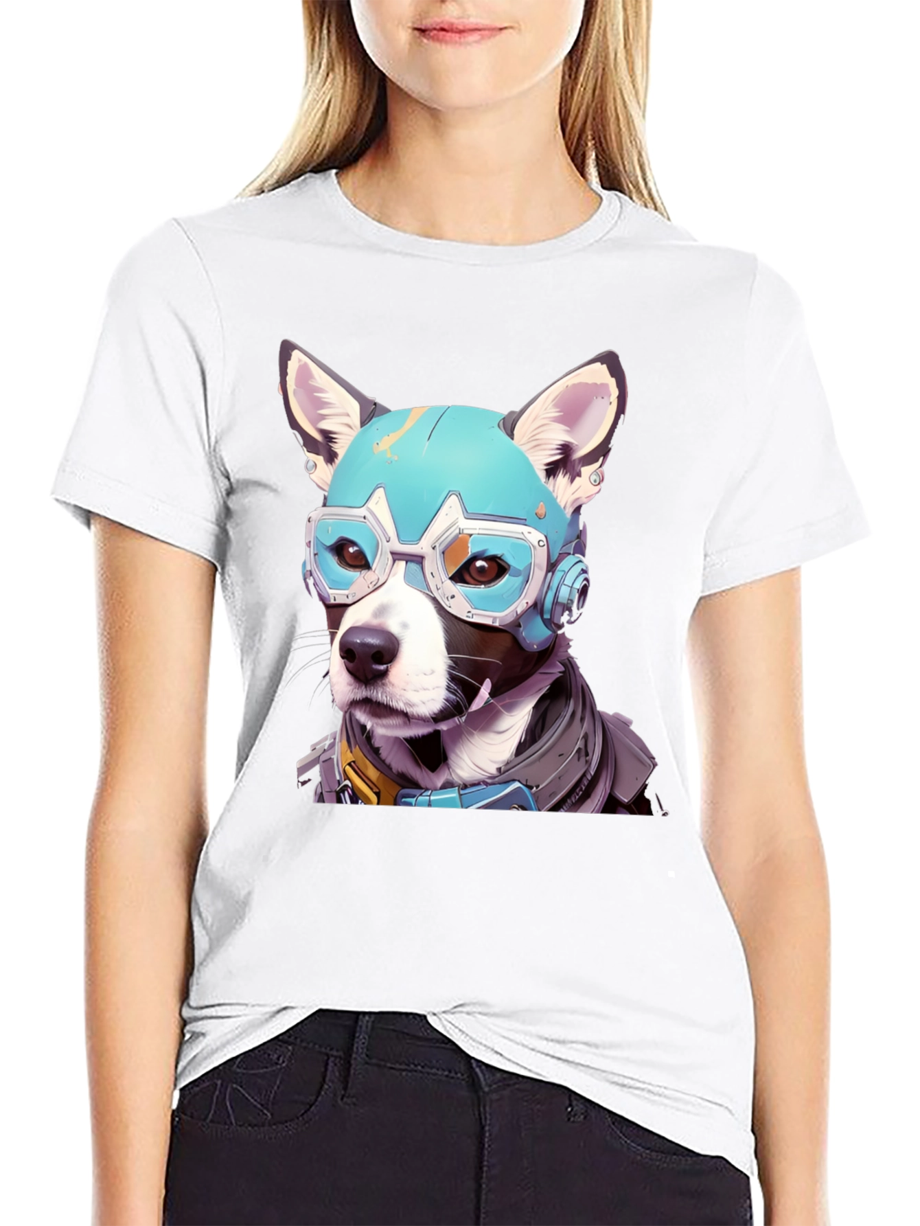 Black Cyber Dog Graphic Tee view 9