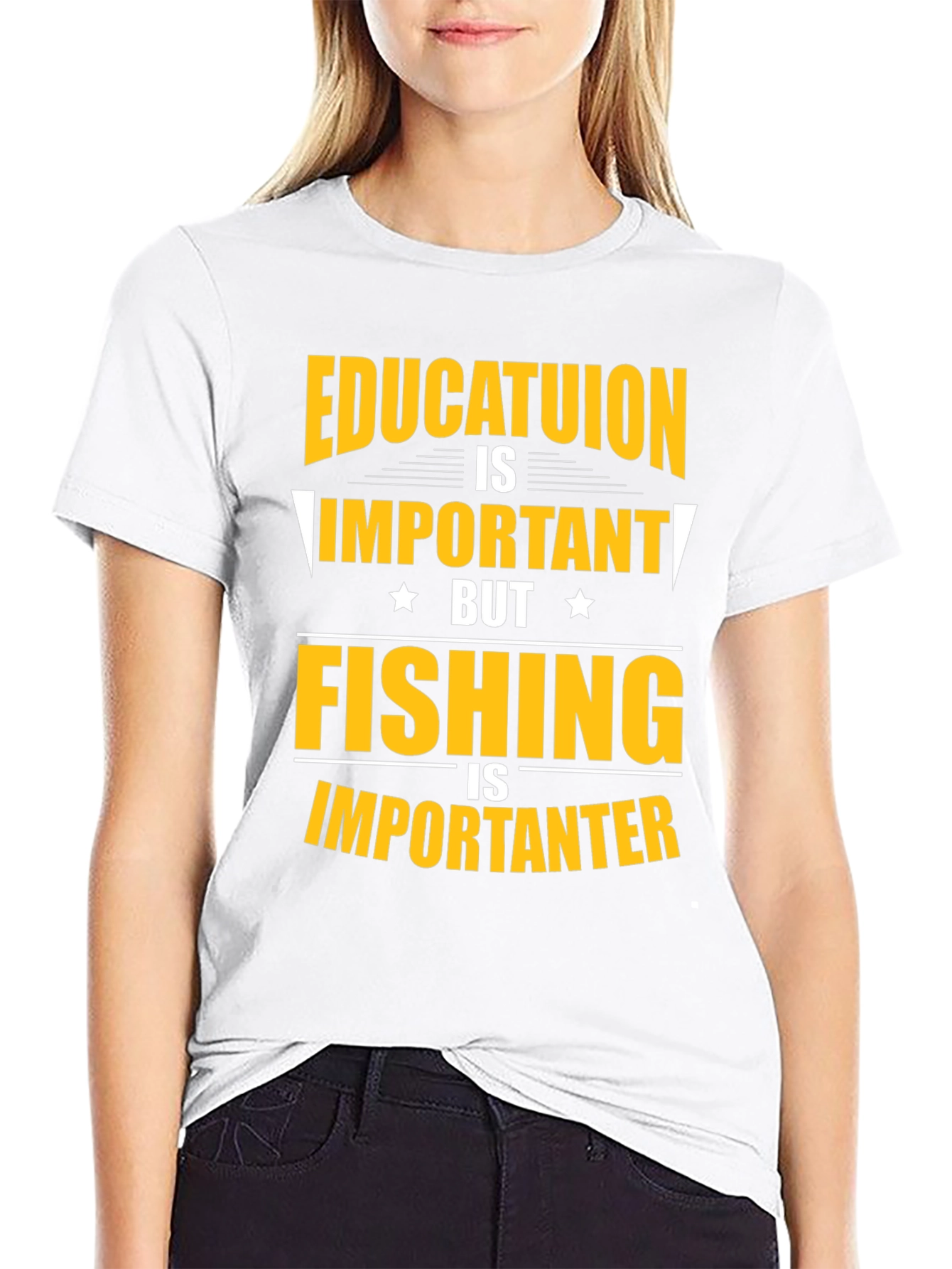 Black Fishing Is Importanter Graphic Tee view 9