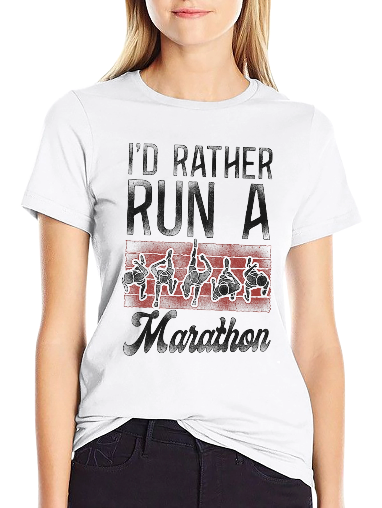 Black Marathon Runner T-Shirt - My Father Runs a Marathon view 9