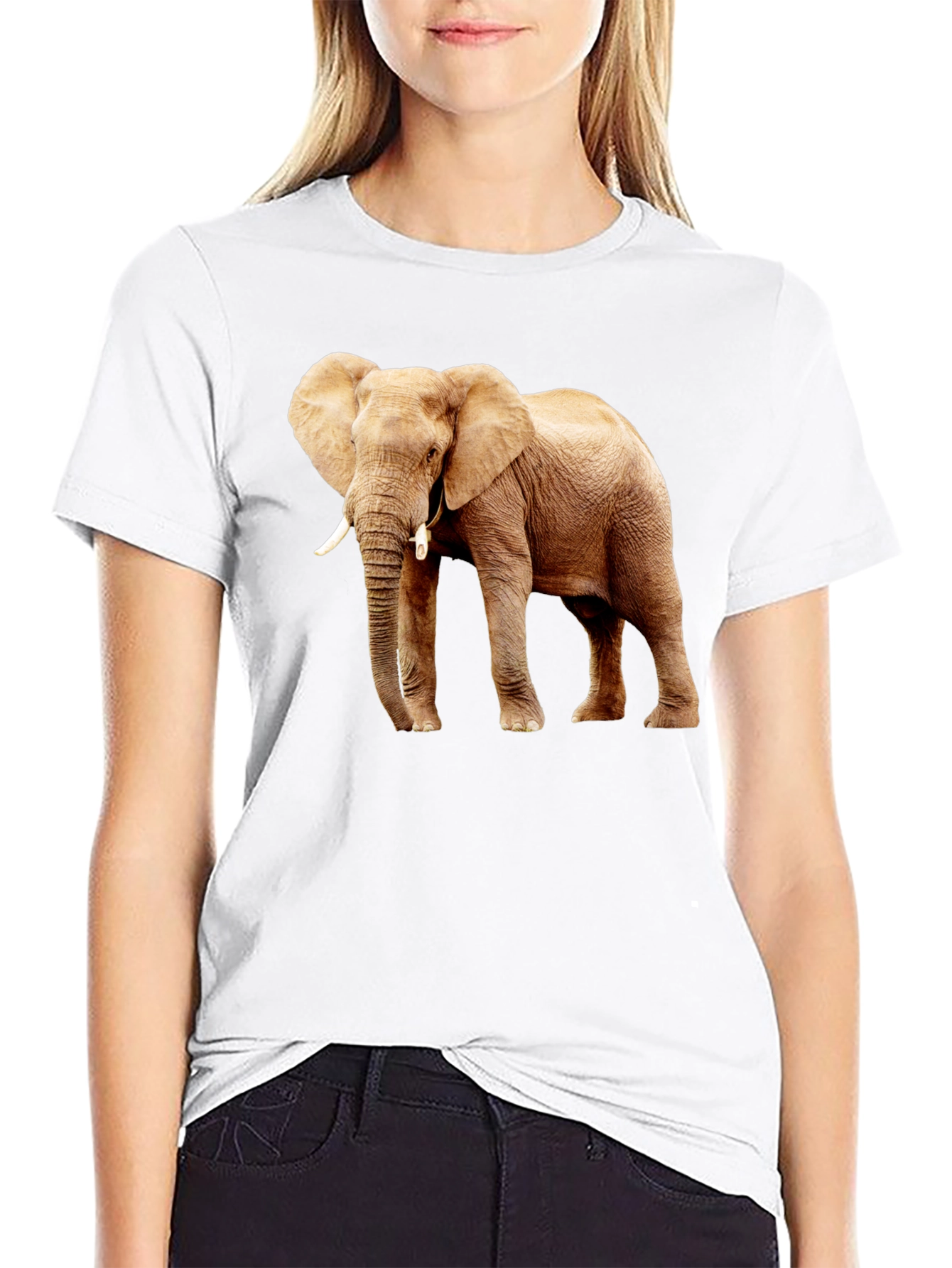 Black Elephant Graphic Print T-Shirt view 9
