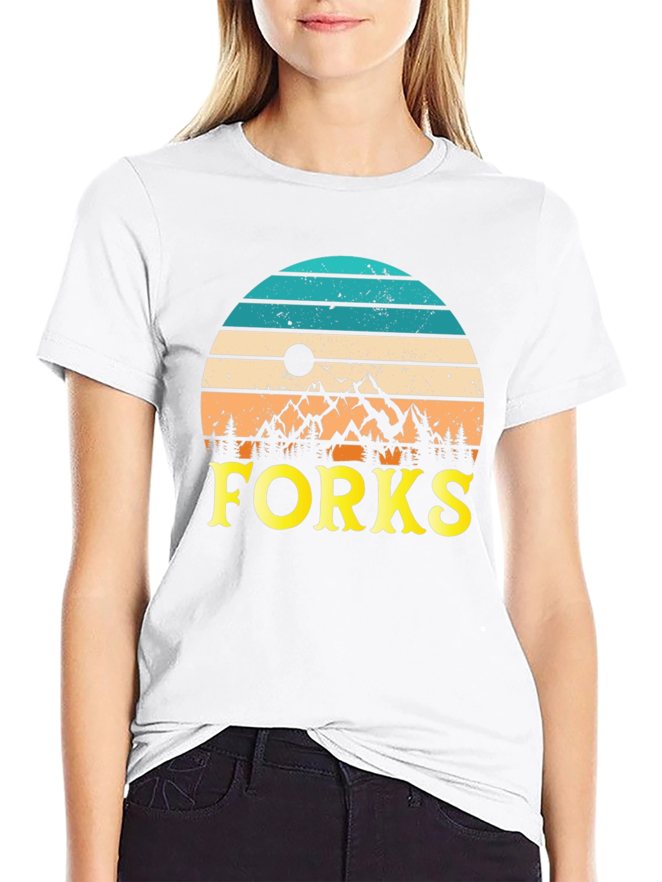 Black Vintage Forks Graphic Tee view 9