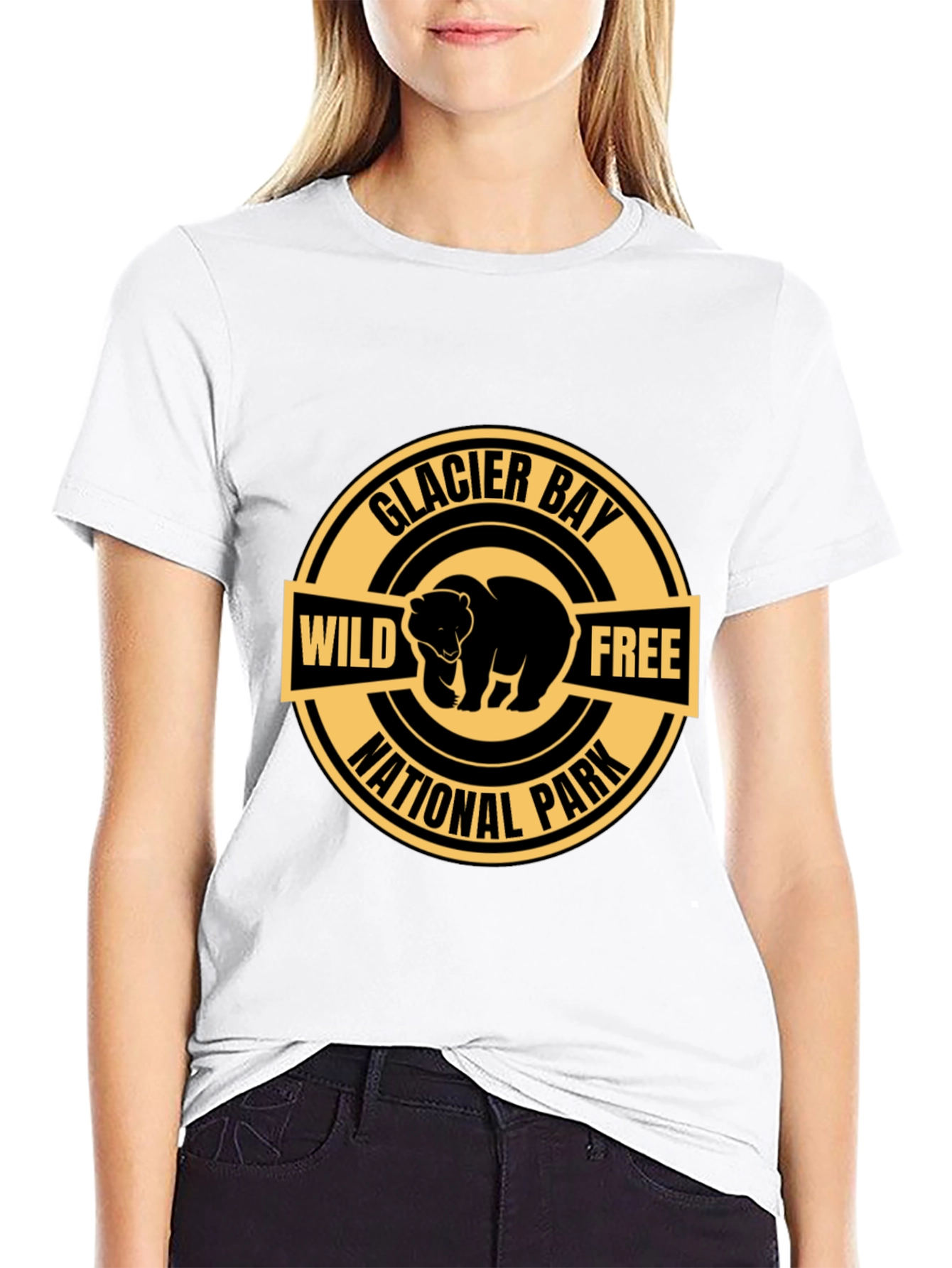 Black Glacier Bay National Park Bear Graphic Tee view 9