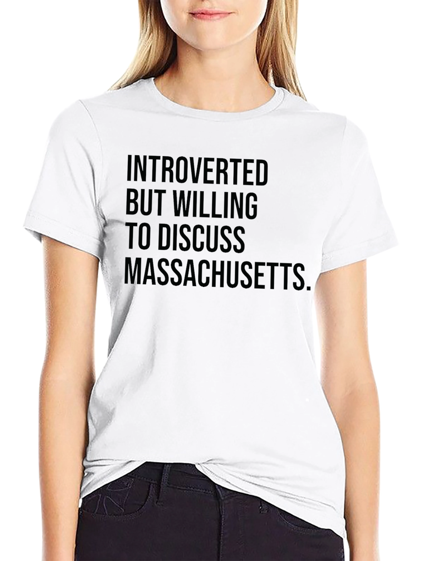 Black Introverted Massachusetts T-Shirt view 9