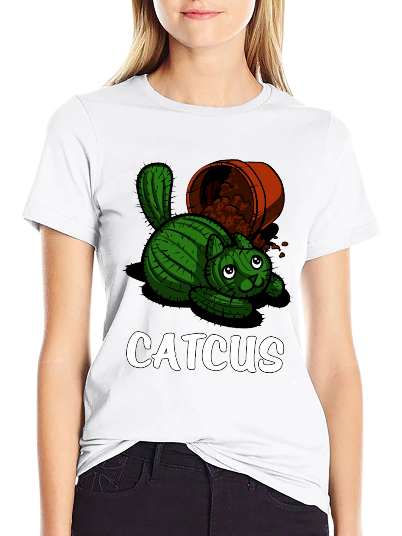 Black Catcus Graphic T-Shirt - Unique Funny Design view 9