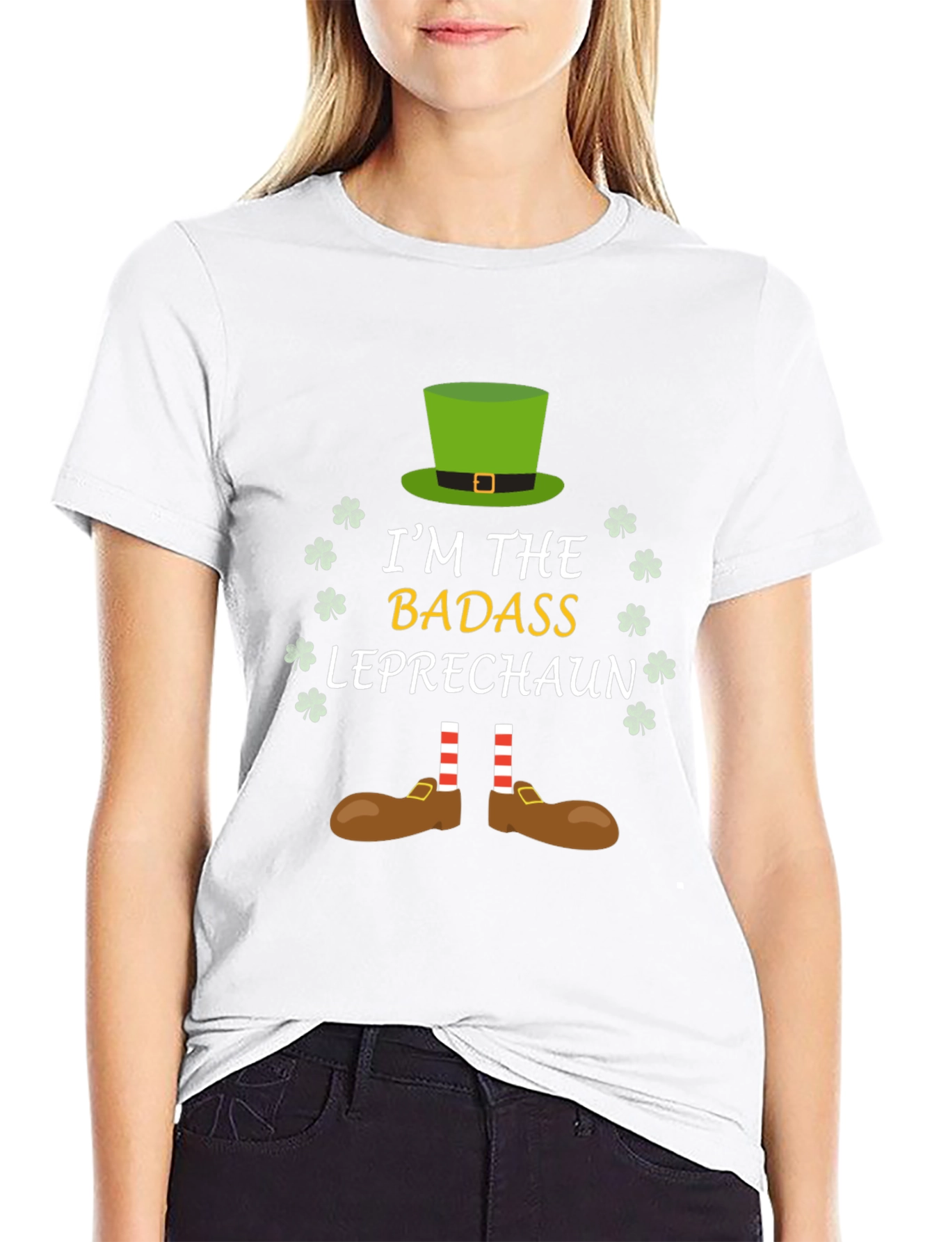Black Badass Leprechaun St. Patrick's Day T-Shirt view 9