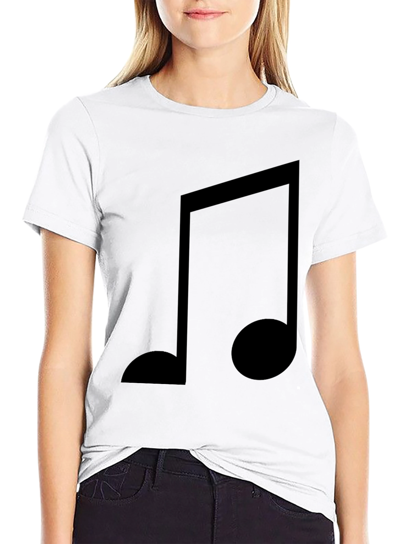 Black Musical Note Graphic Black T-Shirt - Unisex view 9