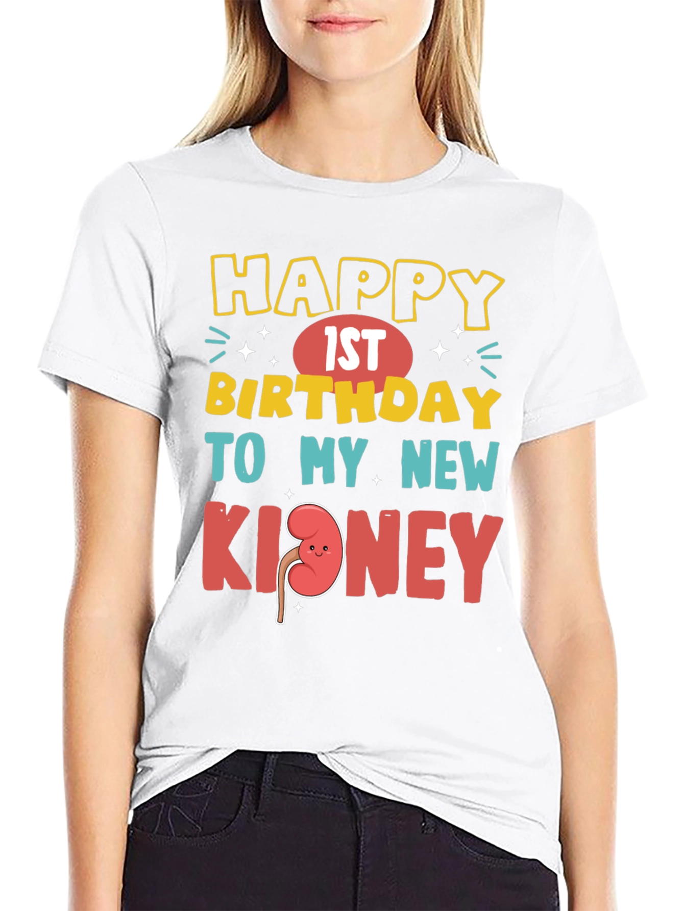 Black Funny 1st Birthday New Kidney T-Shirt view 9