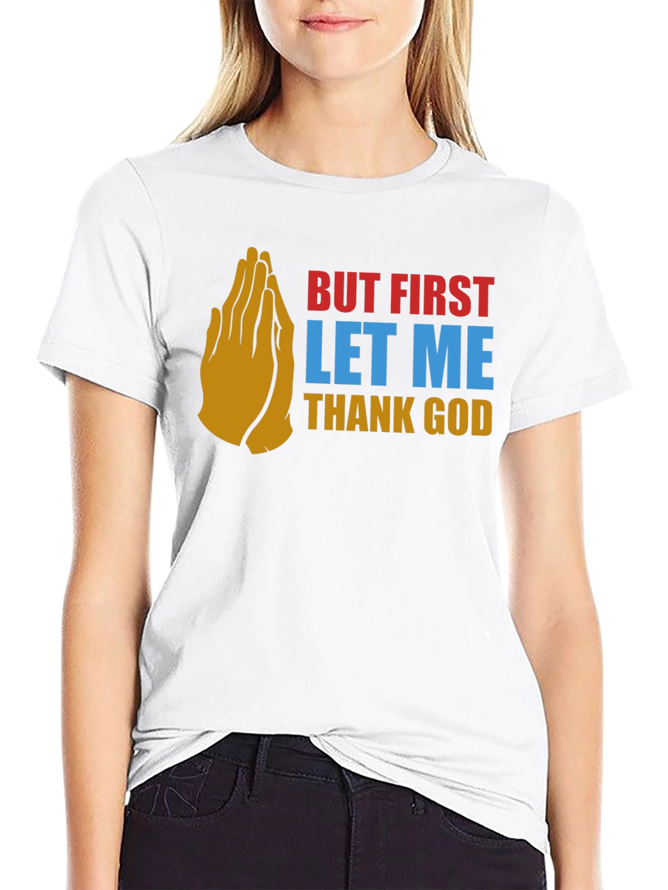 Black But First Thank God Graphic Tee view 9