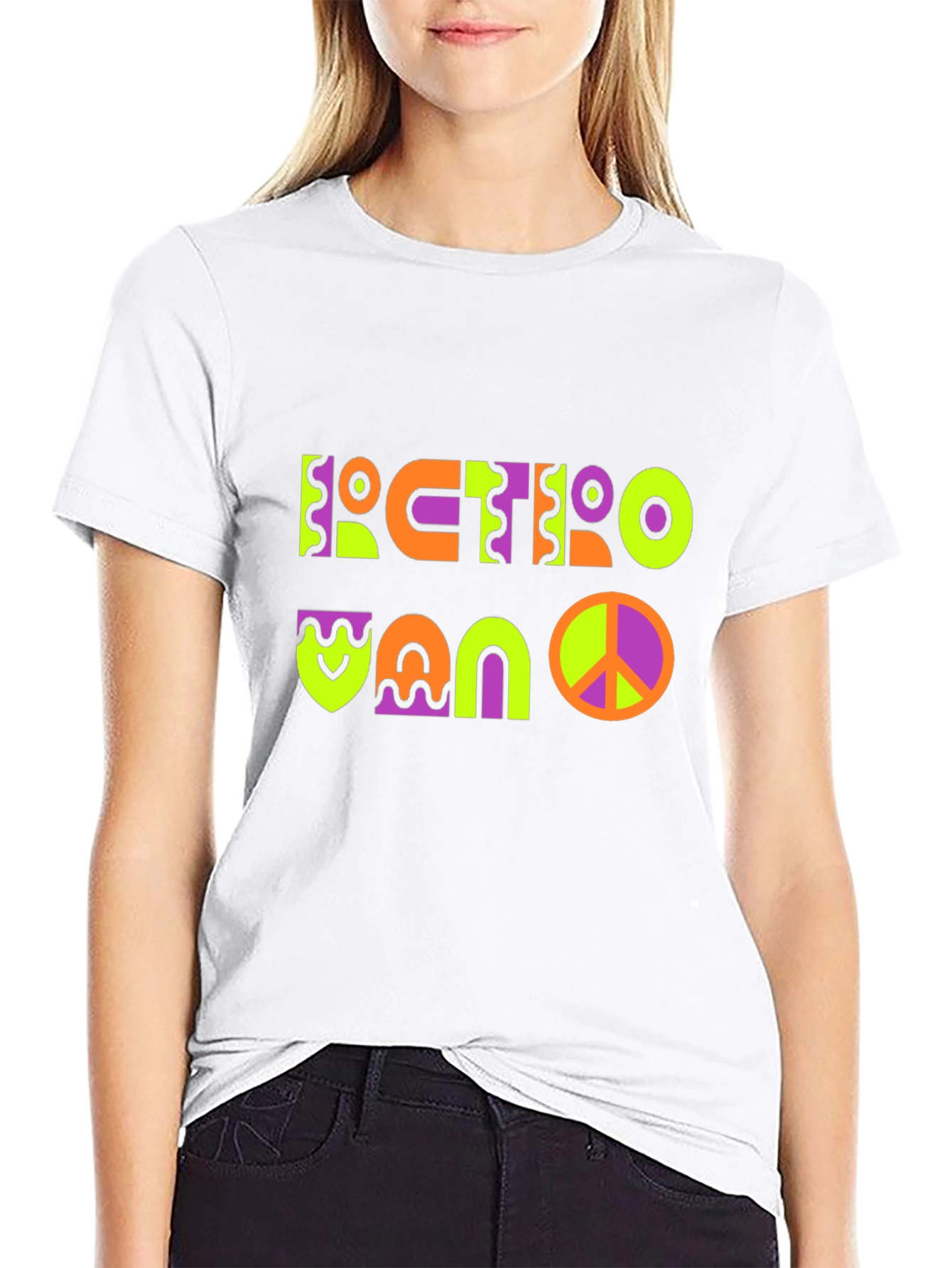Black Retro Vano T-Shirt - Funky Graphic Tee view 9