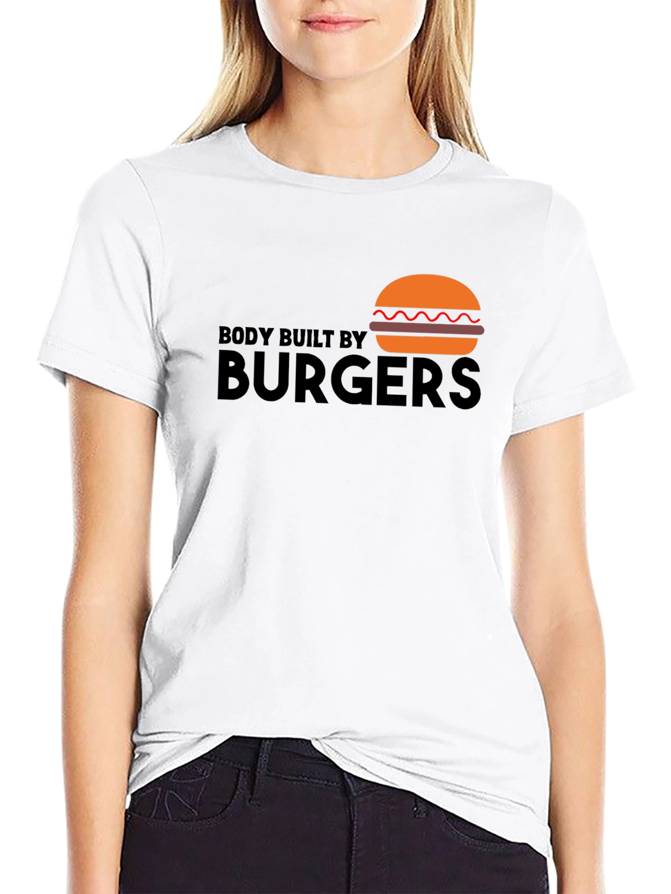 Black Body Built by Burgers Graphic T-Shirt view 9