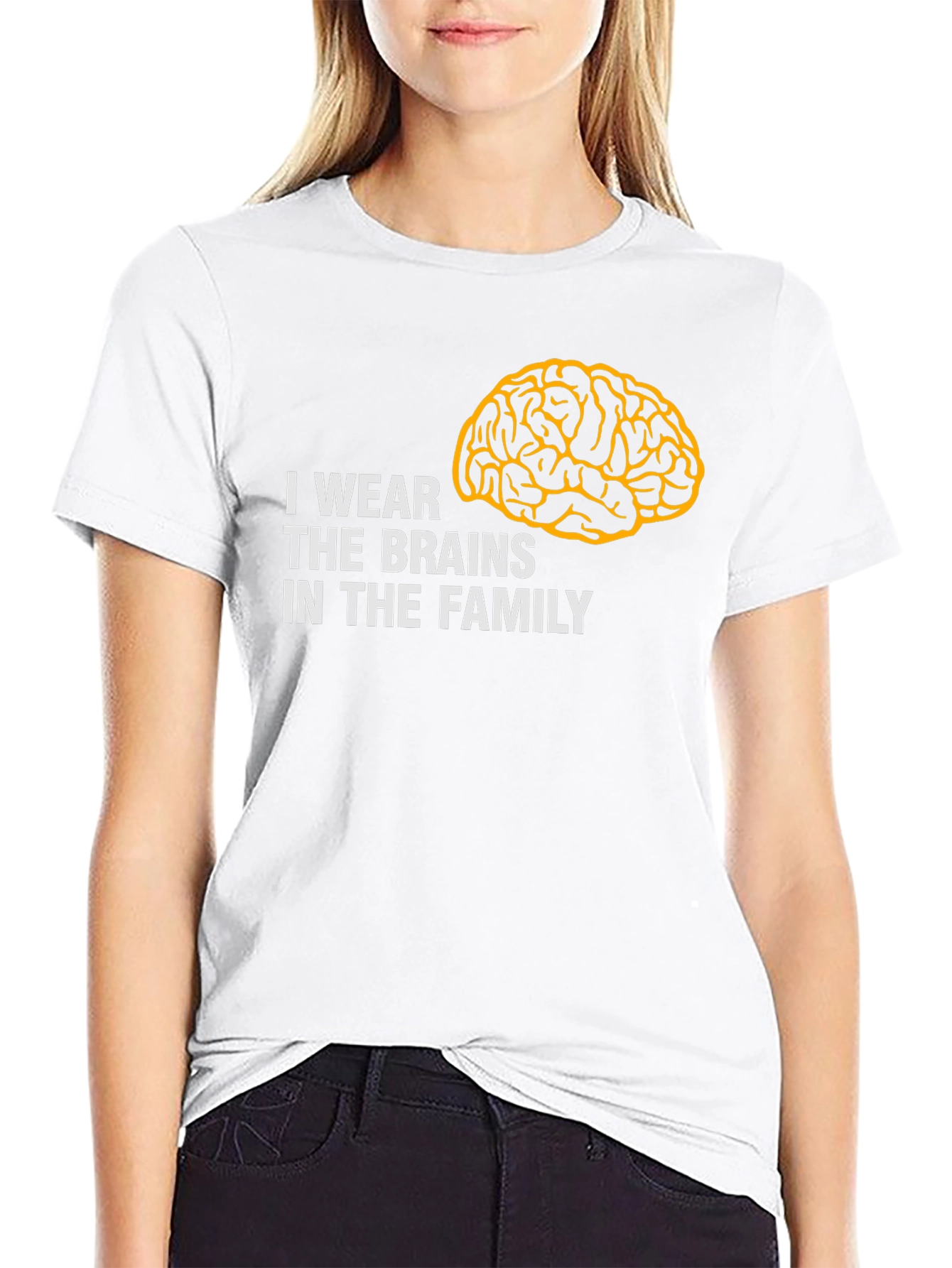 Black I Wear The Brains T-Shirt - Funny Family Tee view 9