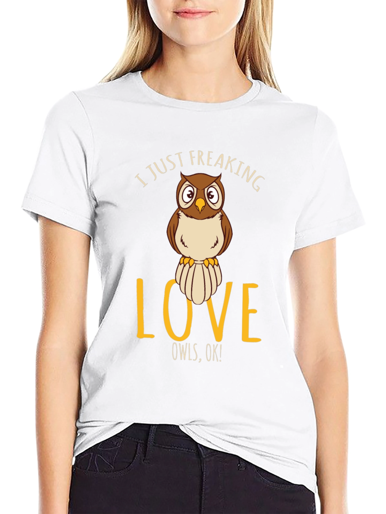 Black I Just Freaking Love Owls T-Shirt view 9