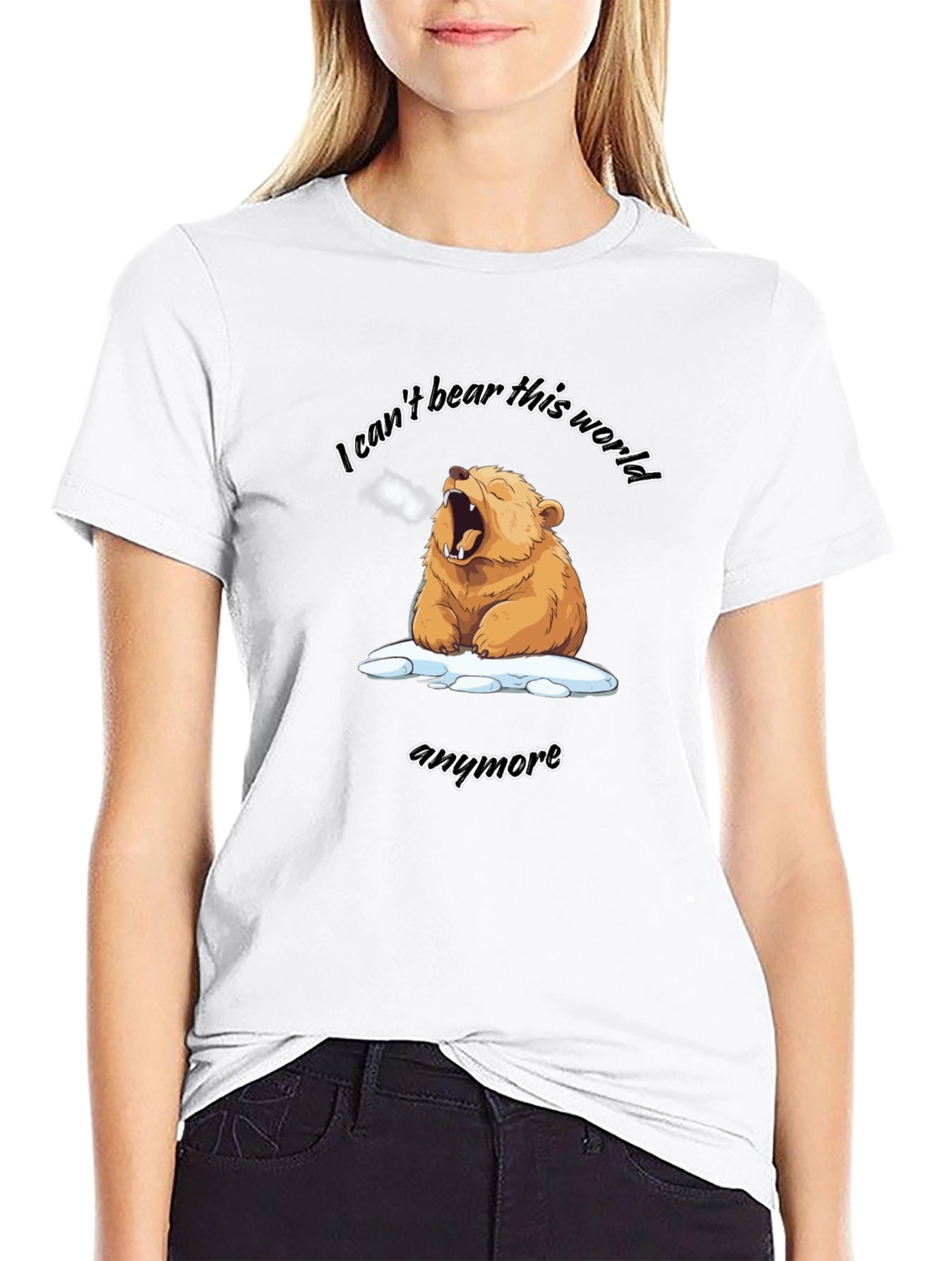 Black I Can't Bear This World T-Shirt view 9