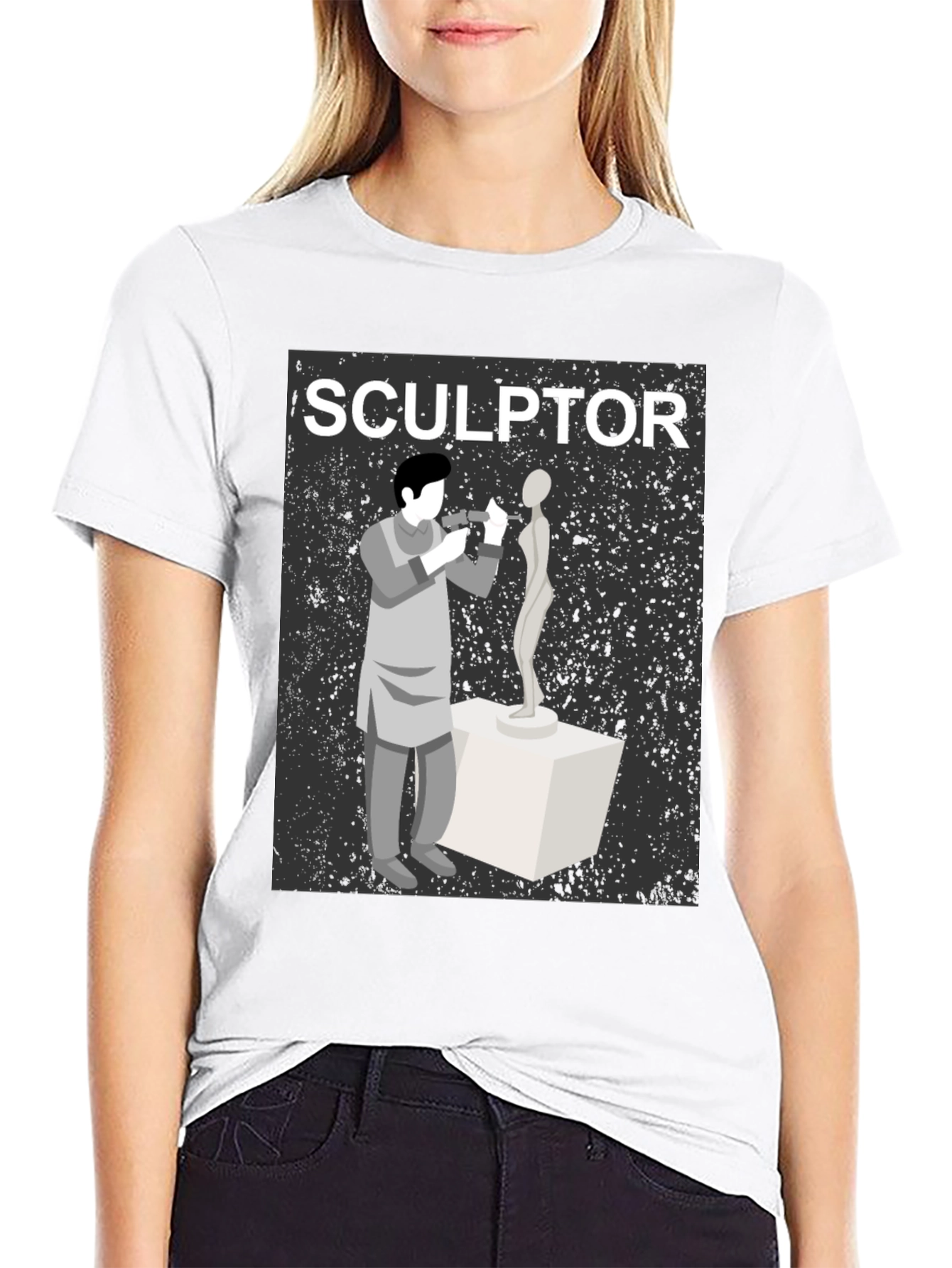 Black Sculptor T-Shirt - Artistic Design view 9