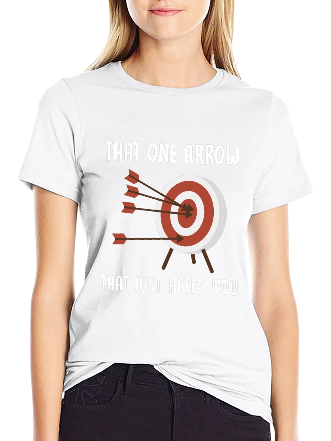 Black Archery Humor T-Shirt - That One Arrow view 9