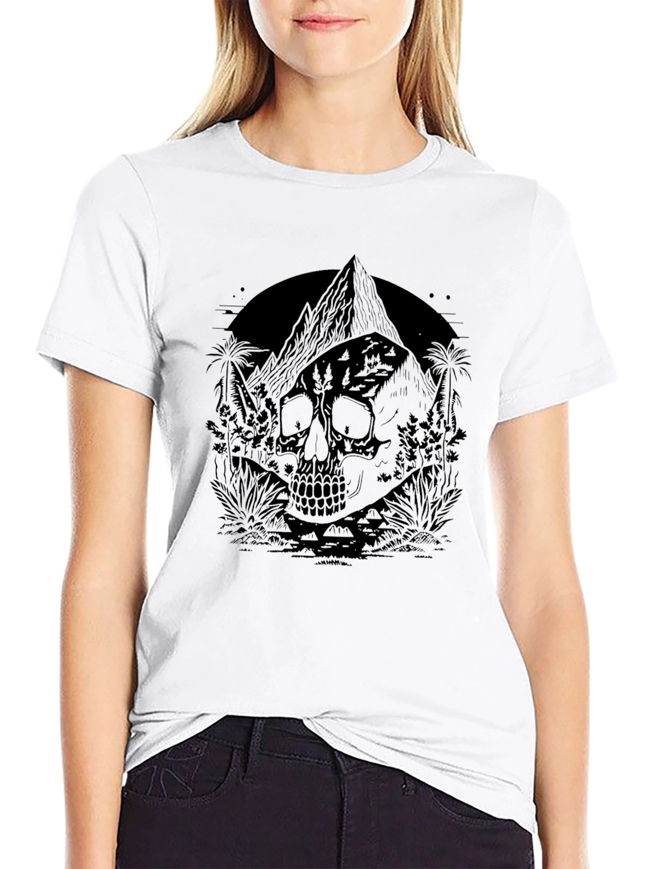 Black Skull Mountain Black T-Shirt view 9