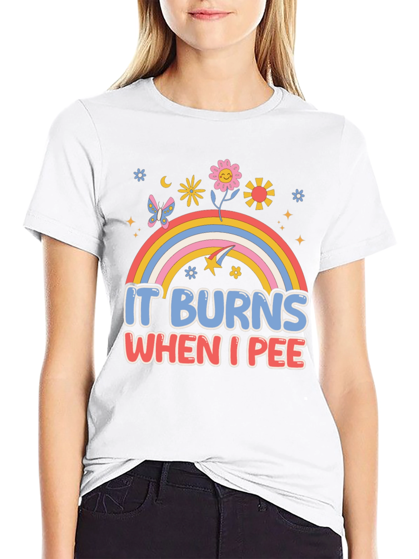 Black It Burns When I Pee Graphic Tee view 9