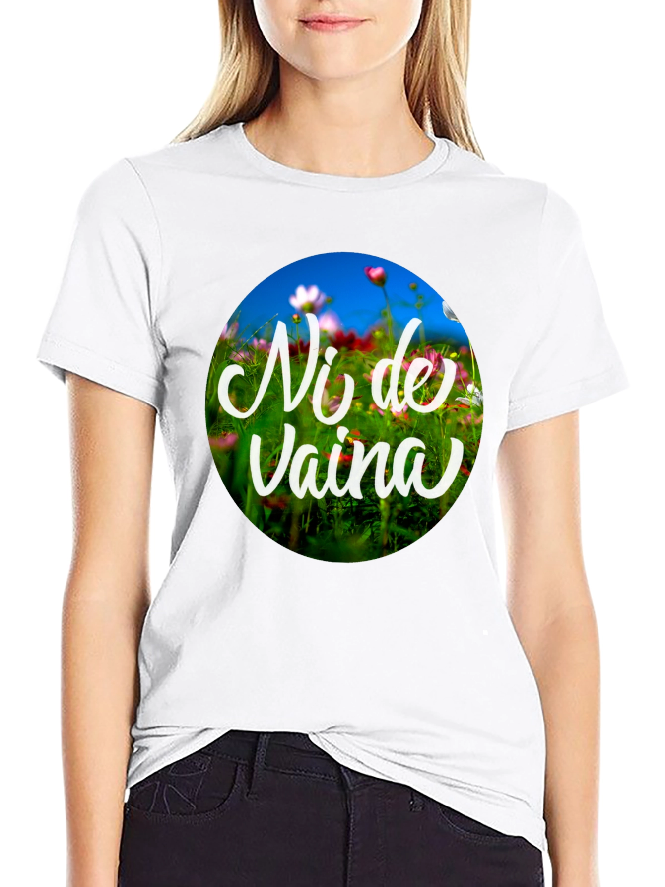Black Ni de Vaina Graphic Print Black T-Shirt view 9