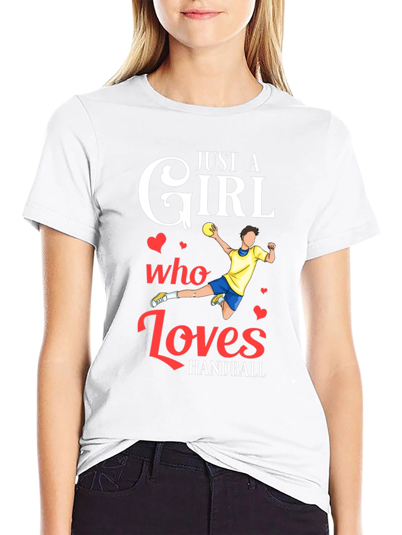 Black Handball Girl's Love T-Shirt view 9