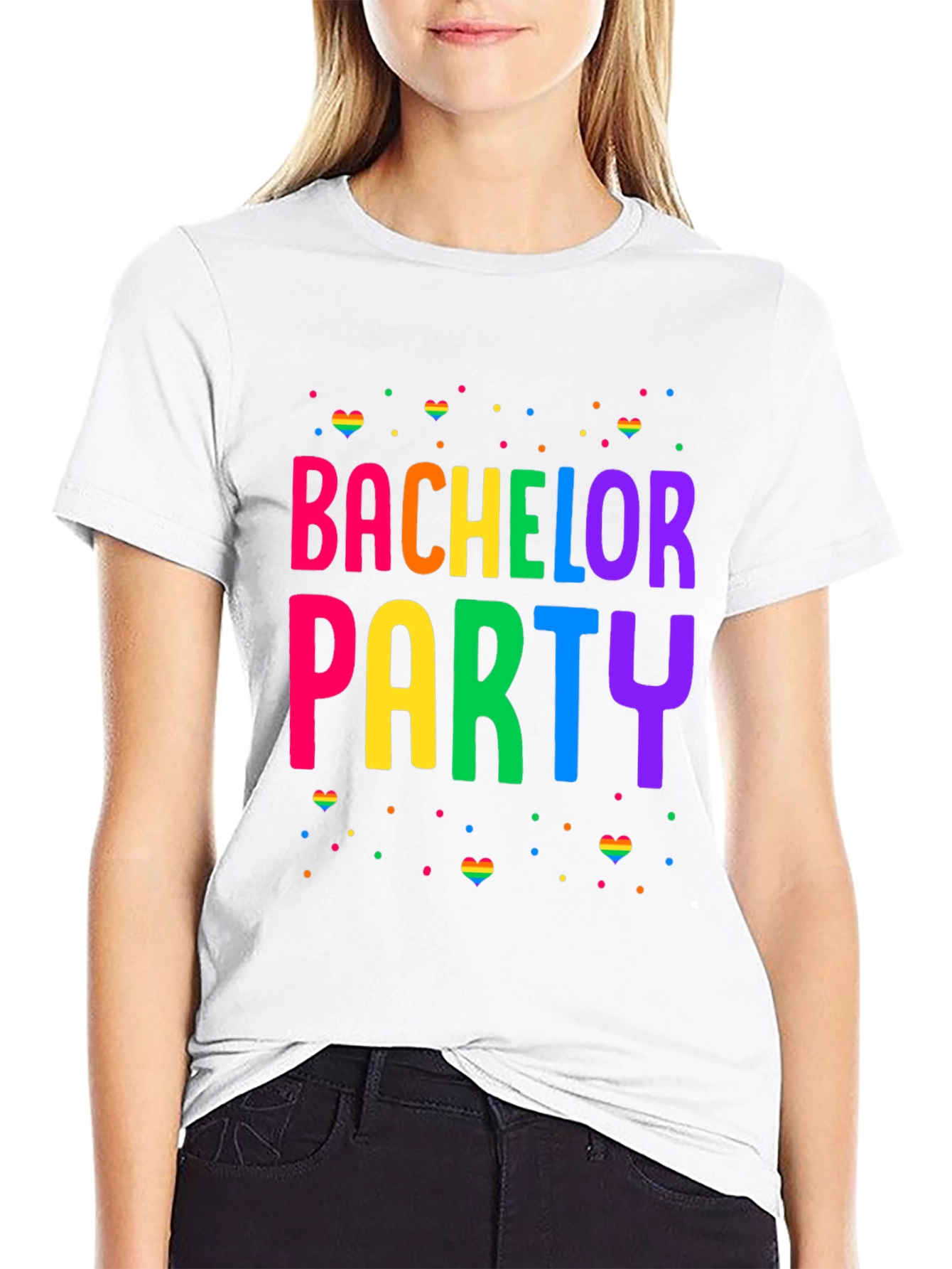 Black Bachelor Party Rainbow Pride T-Shirt view 9