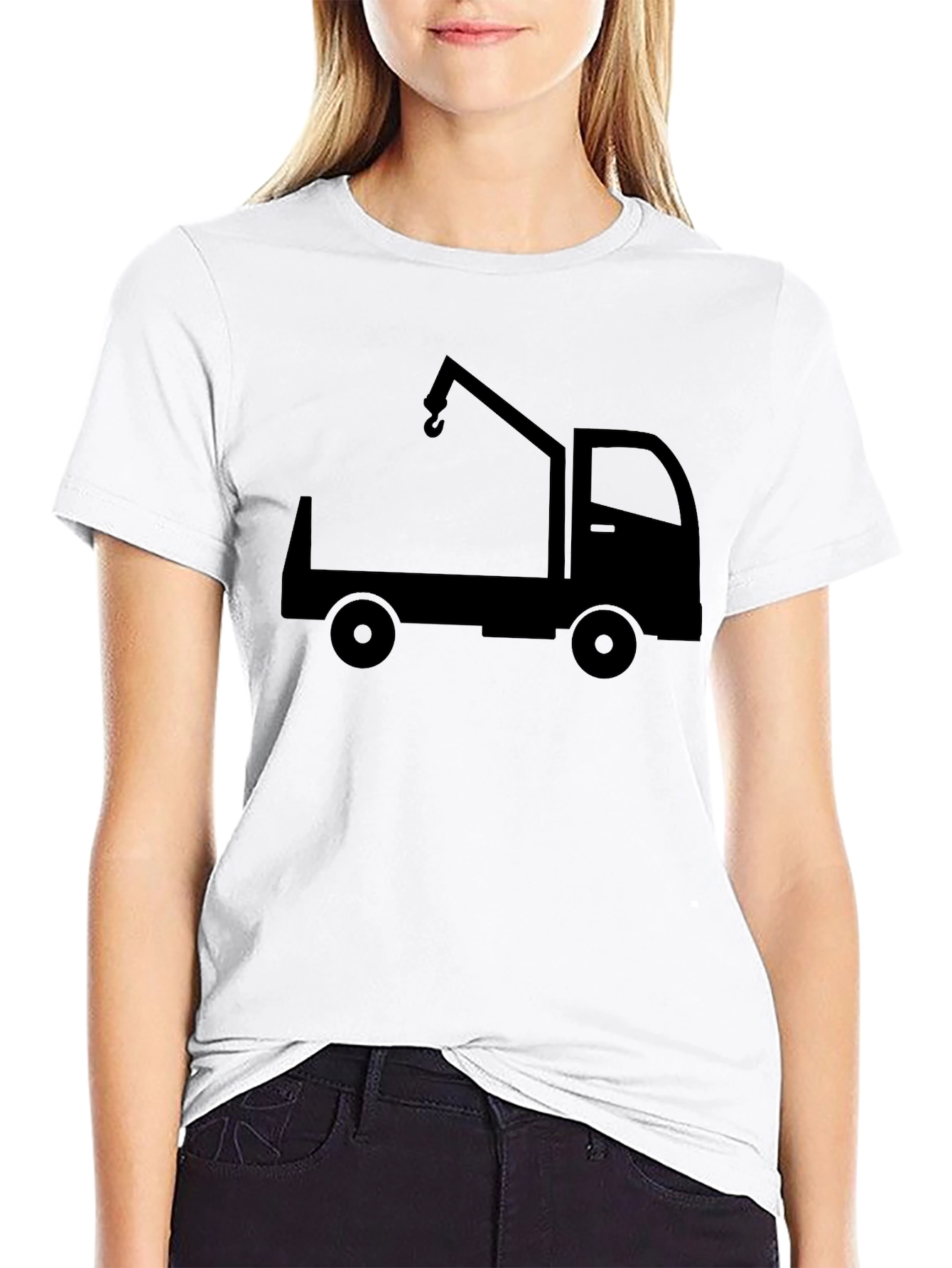 Black Tow Truck Graphic T-Shirt - Heavy Duty Style view 9