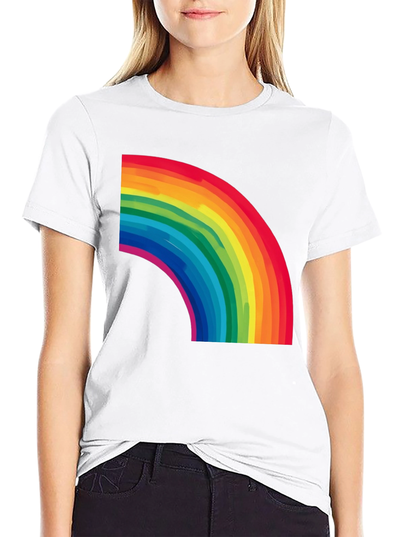 Black Rainbow Graphic Black T-Shirt view 9