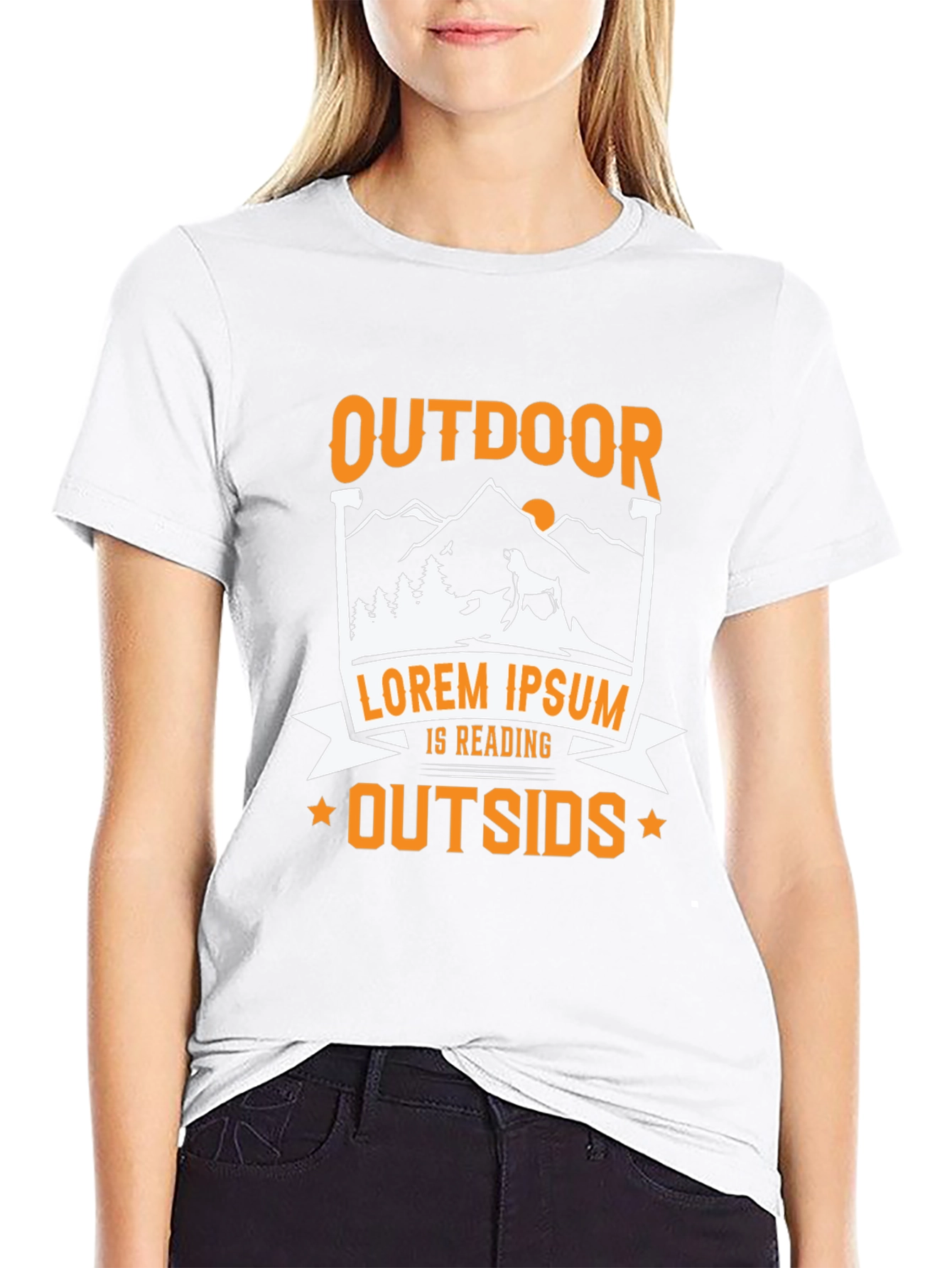 Black Outdoor Reading Graphic Tee view 9