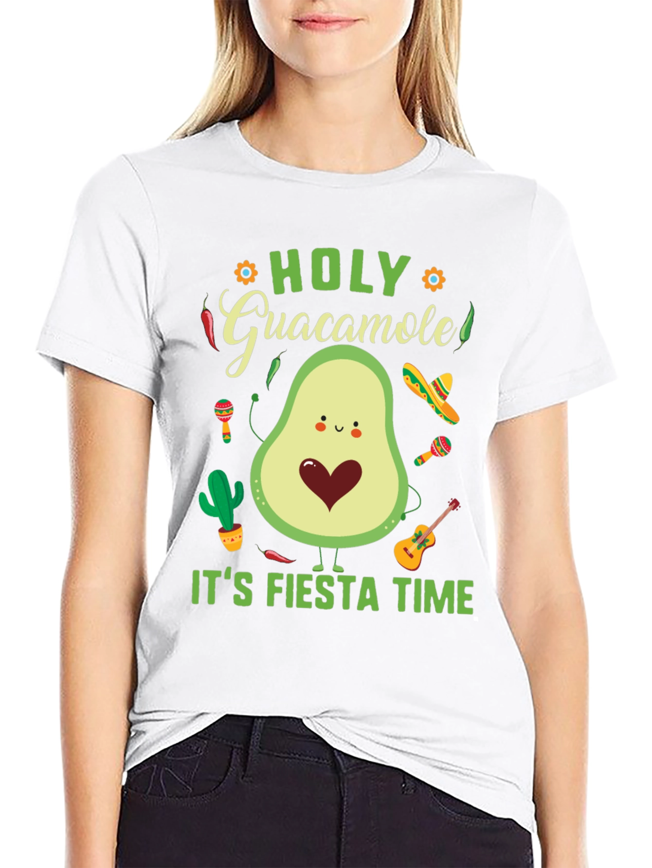 Black Fiesta Time Avocado Graphic Tee view 9