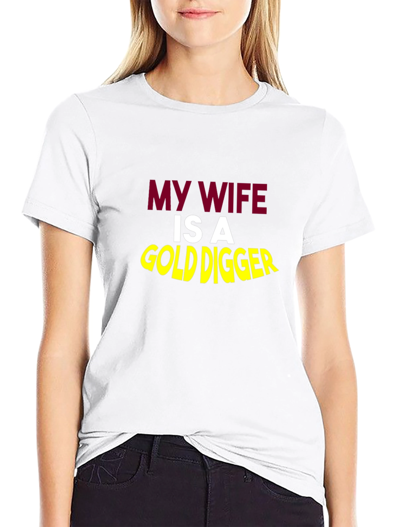 Black Funny My Wife Is A Gold Digger Black T-Shirt view 9