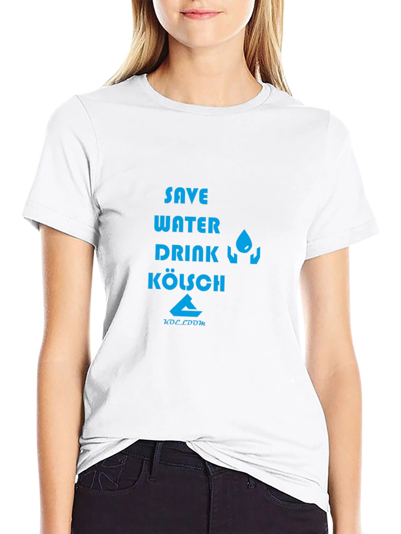 Black Save Water Drink Kölsch Graphic Tee view 9