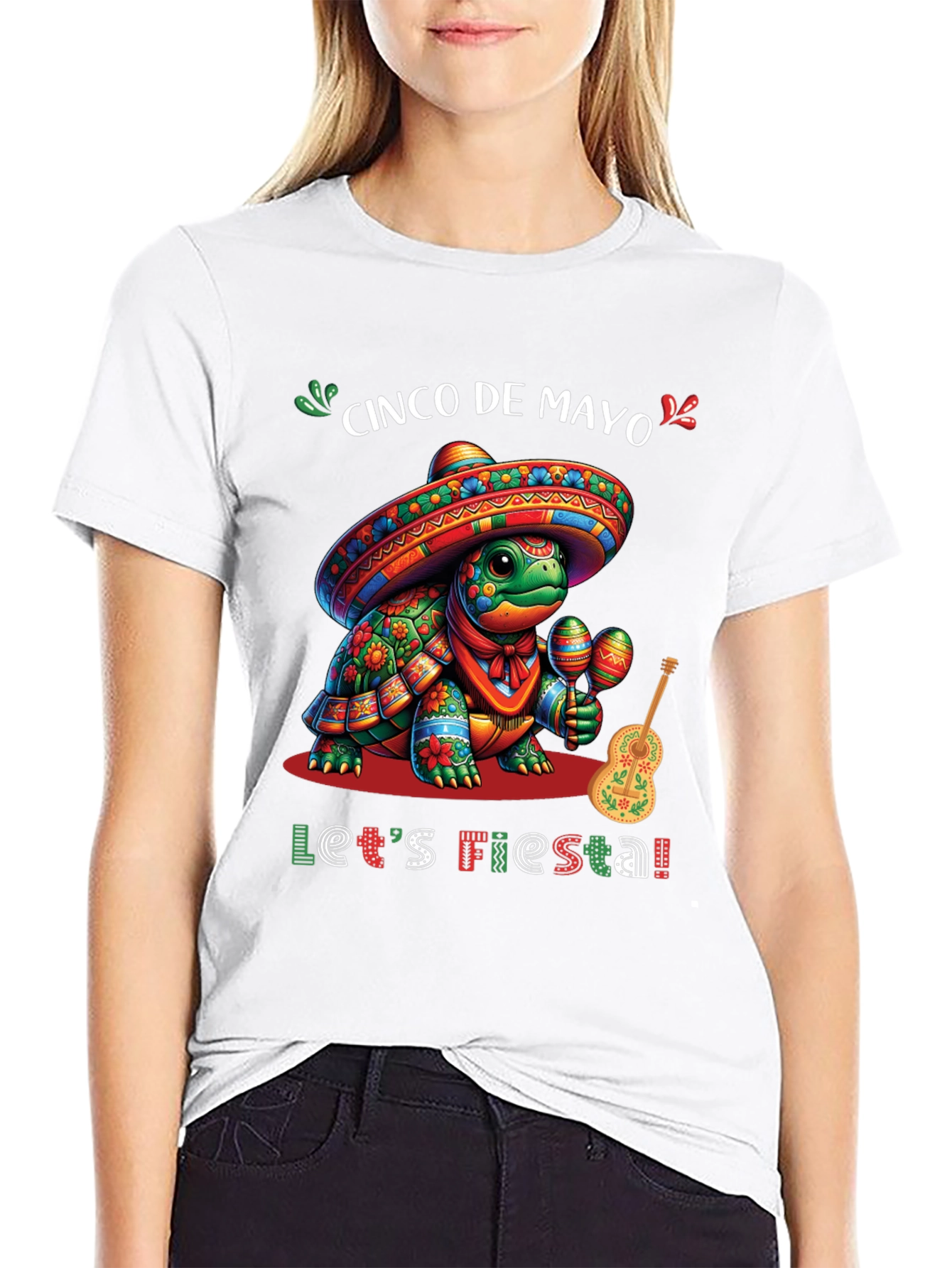 Black Cinco de Mayo Turtle Fiesta T-Shirt view 9
