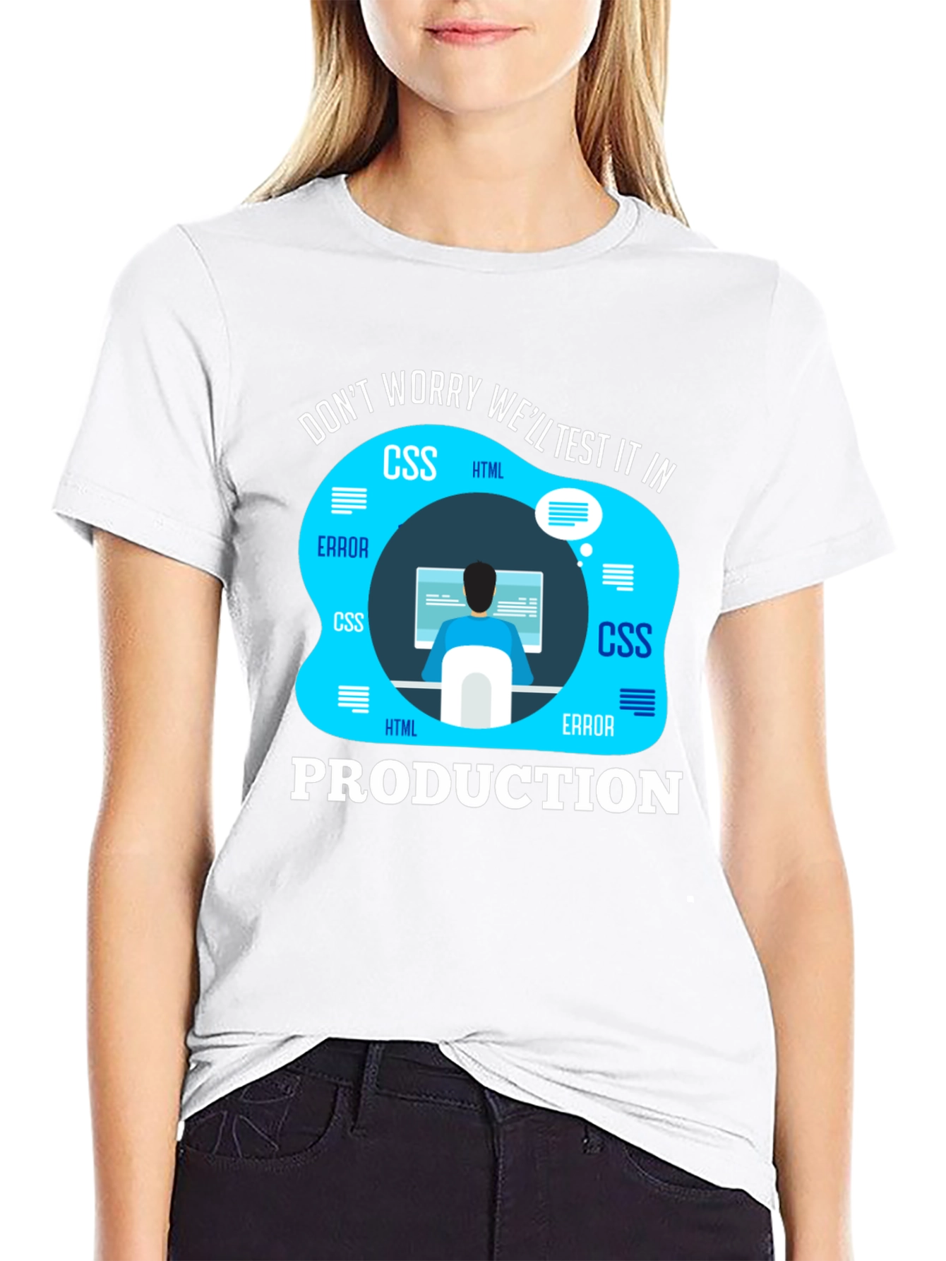 Black Programmer T-Shirt - We'll Test It In Production view 9