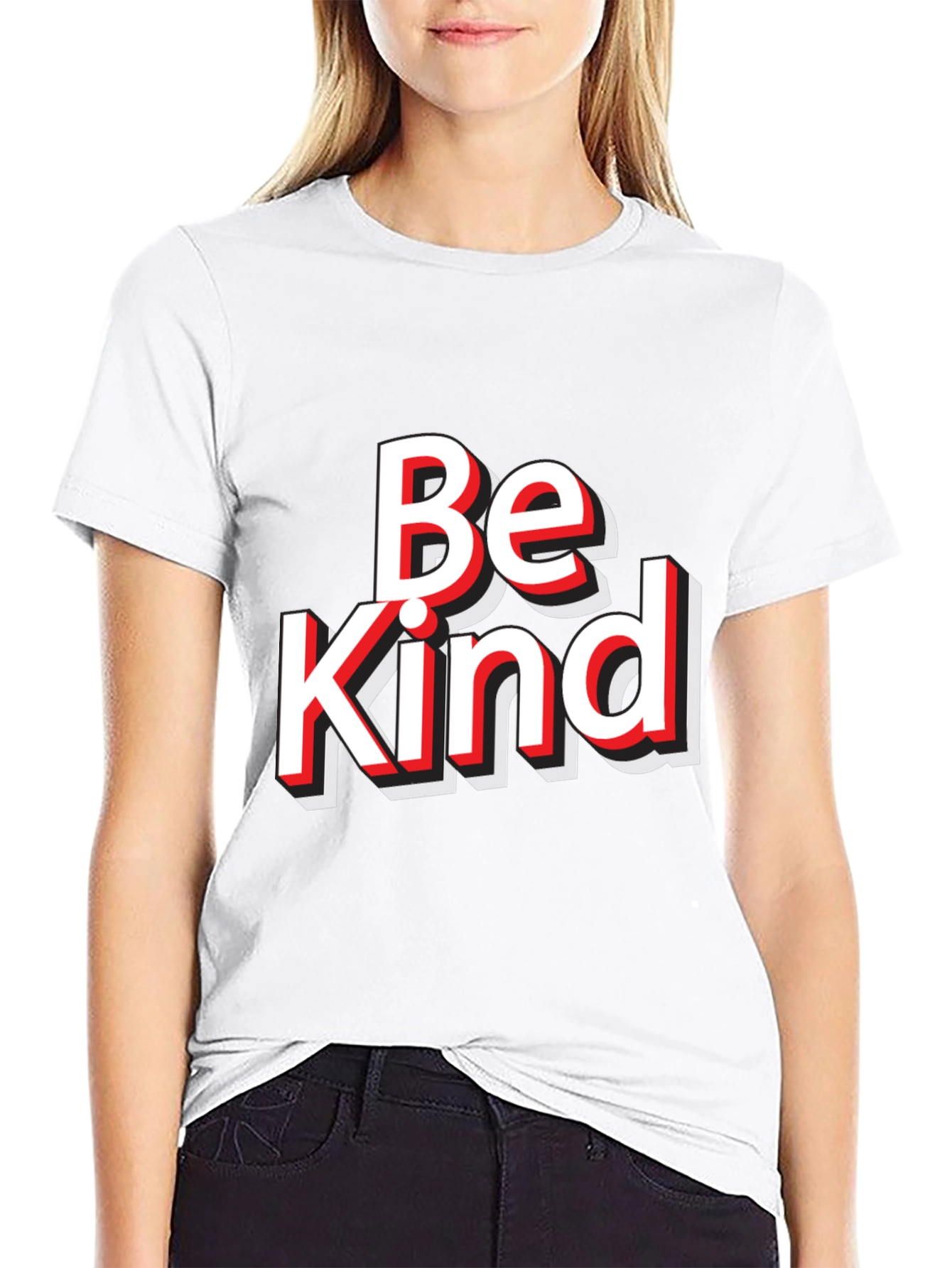 Black Be Kind Graphic Tee - Black Cotton Blend T-Shirt view 9
