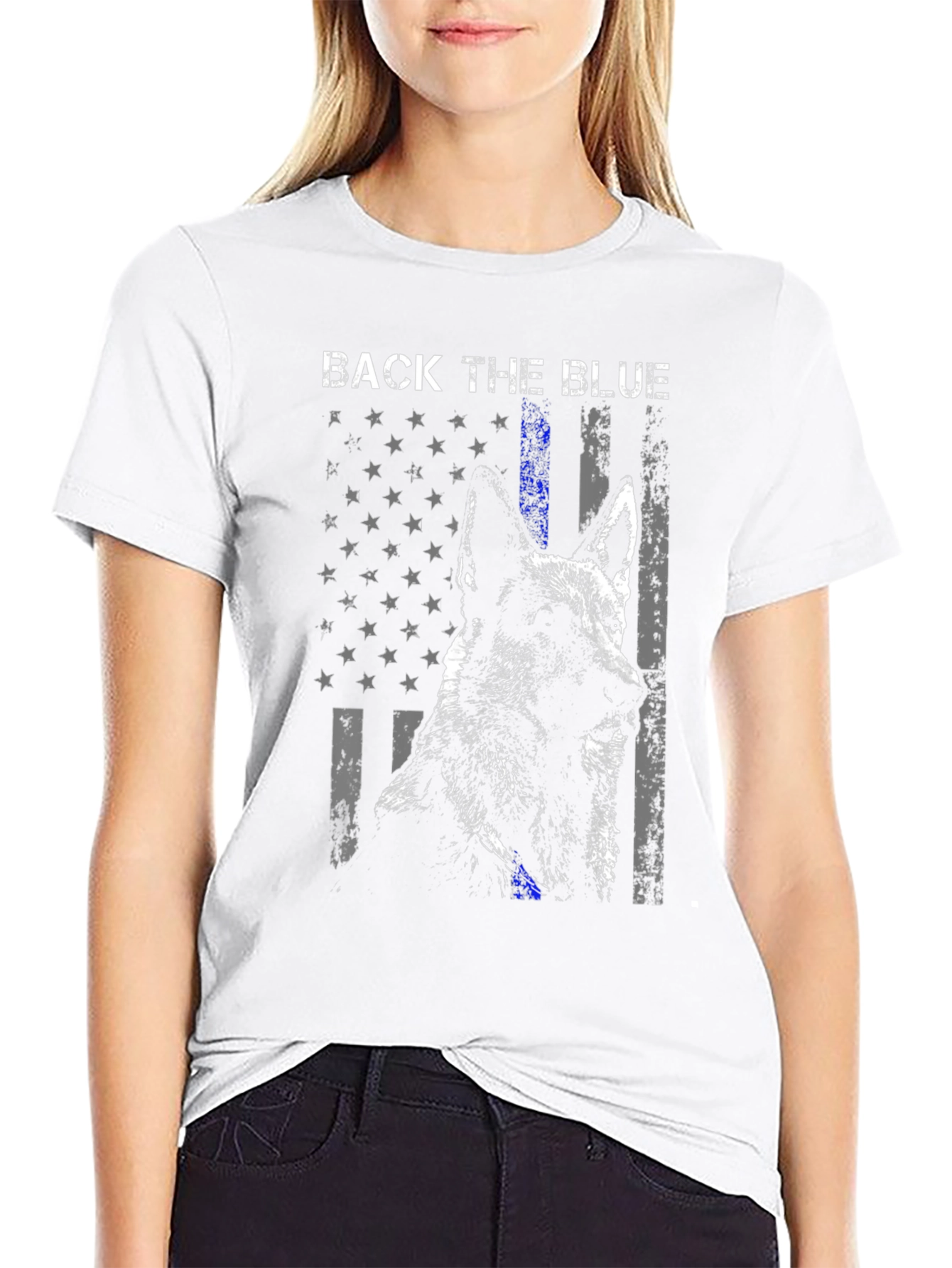 Black Back the Blue Dog T-Shirt view 9