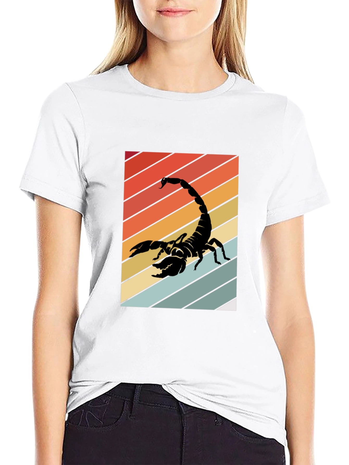 Black Retro Scorpion Graphic Tee - Black view 9