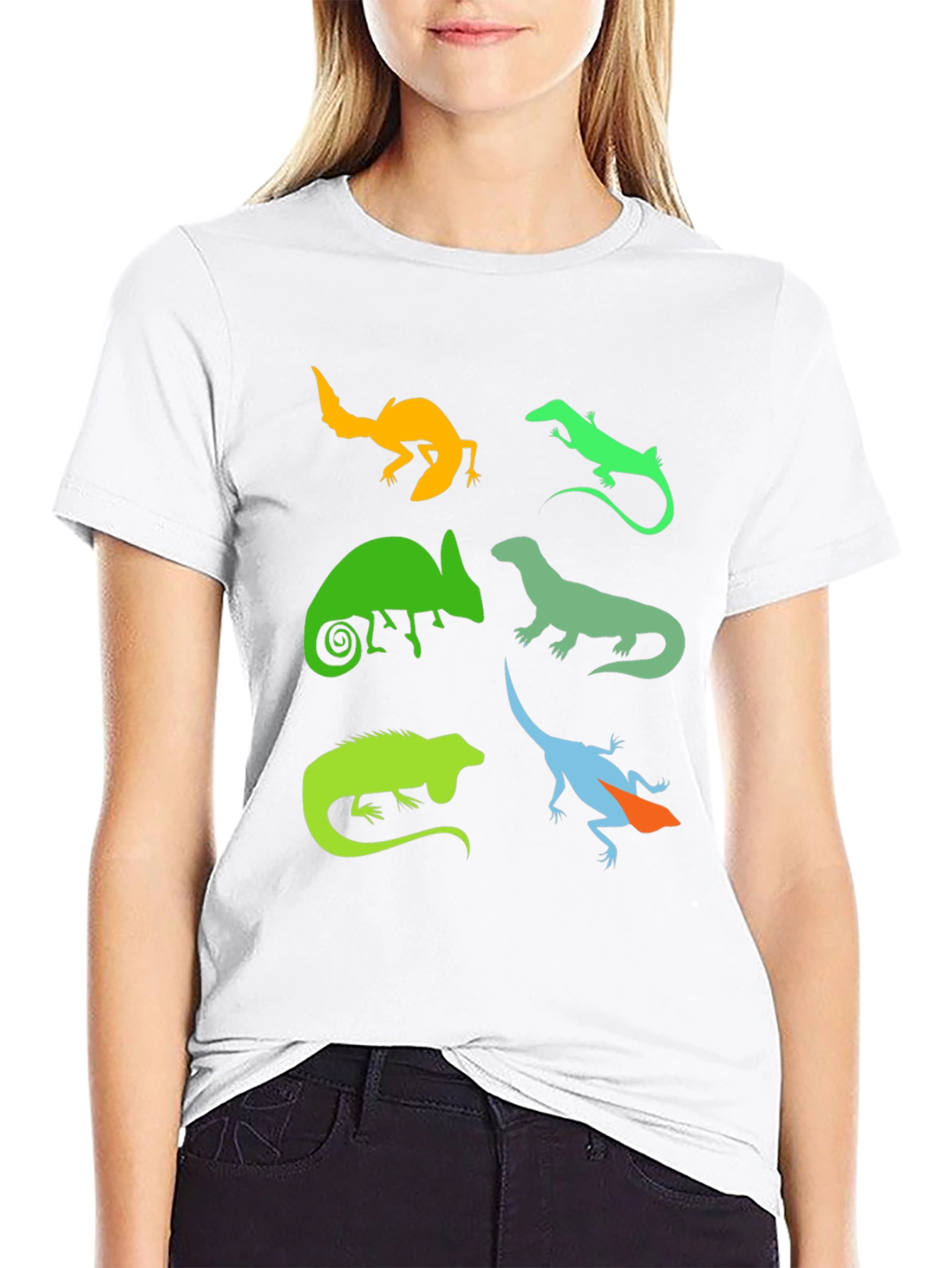 Black Lizard Silhouette Graphic T-Shirt - Reptile Lover Tee view 9
