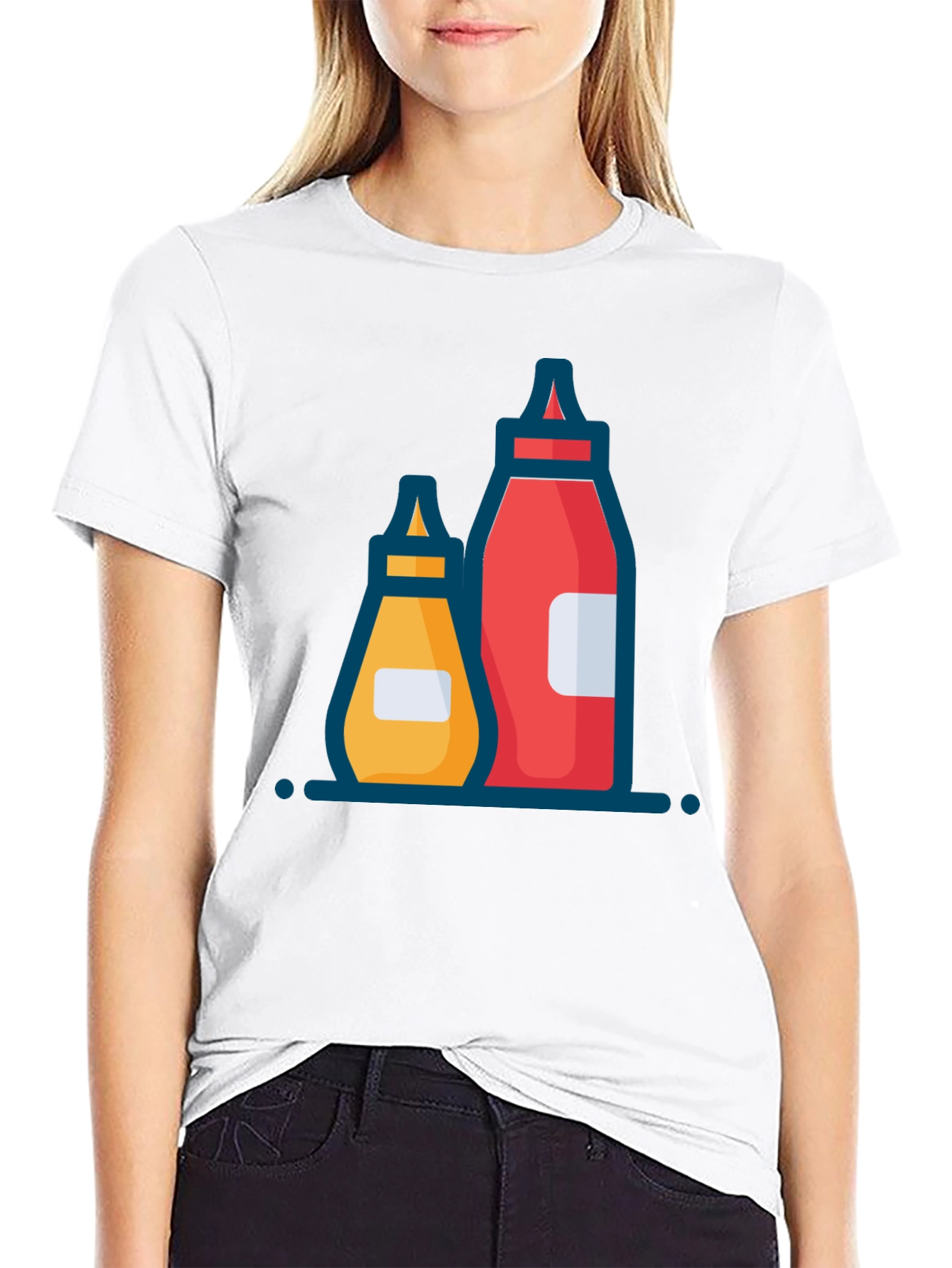 Black Ketchup & Mustard Graphic Tee view 9