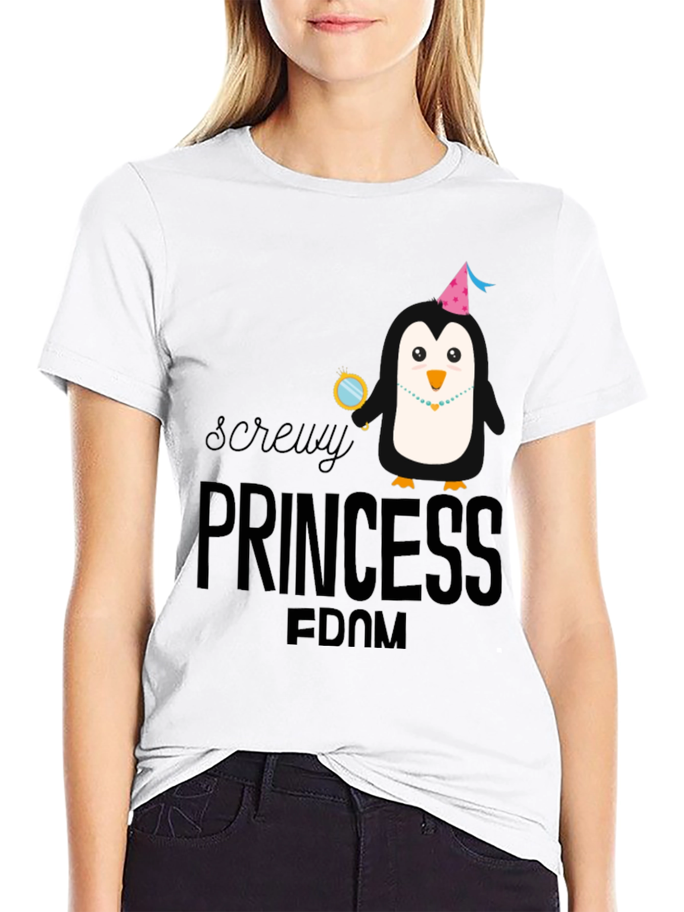 Black Screw Princessdom Penguin T-Shirt view 9